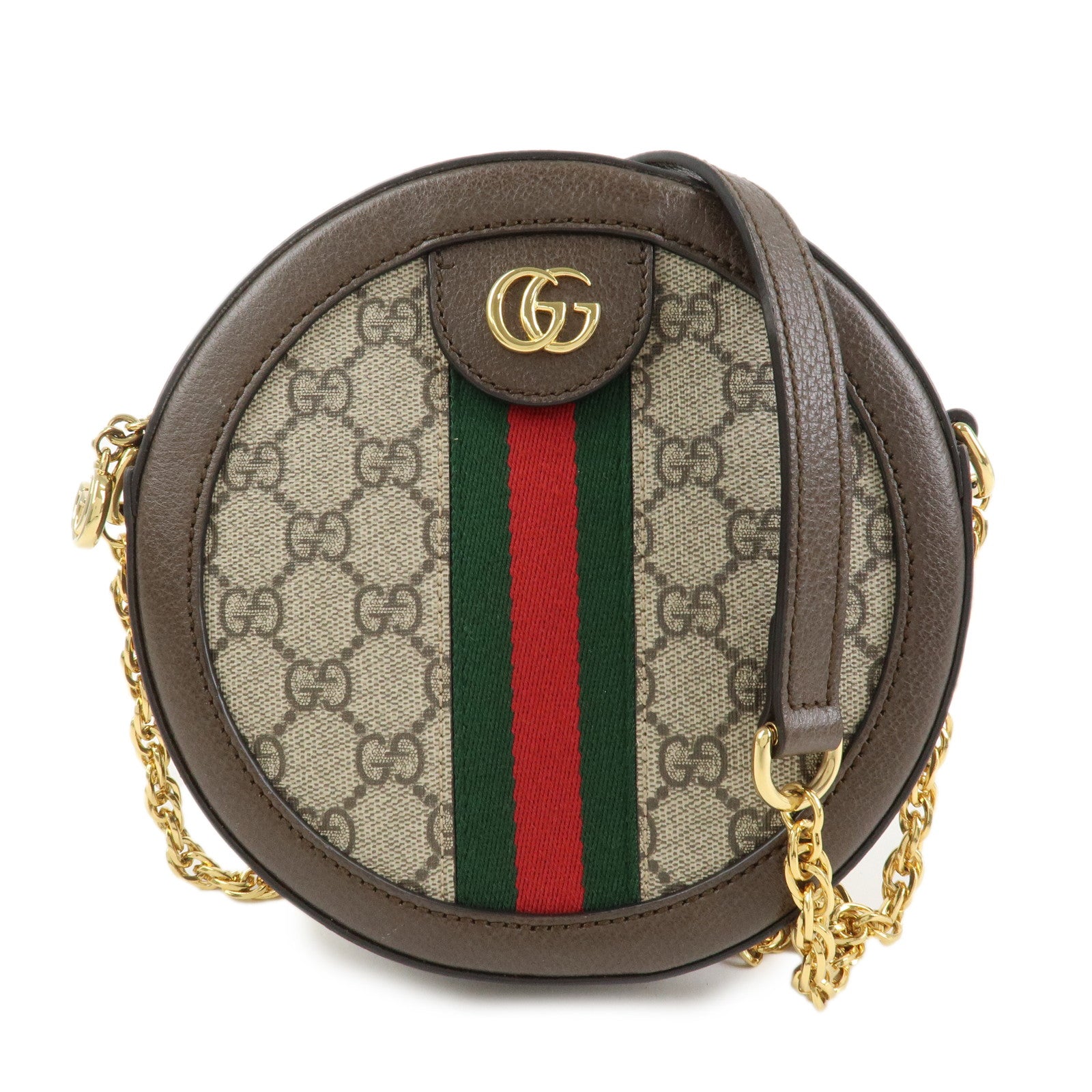 GUCCI Ophidia GG Supreme PVC Leather Shoulder Bag Brown 550618