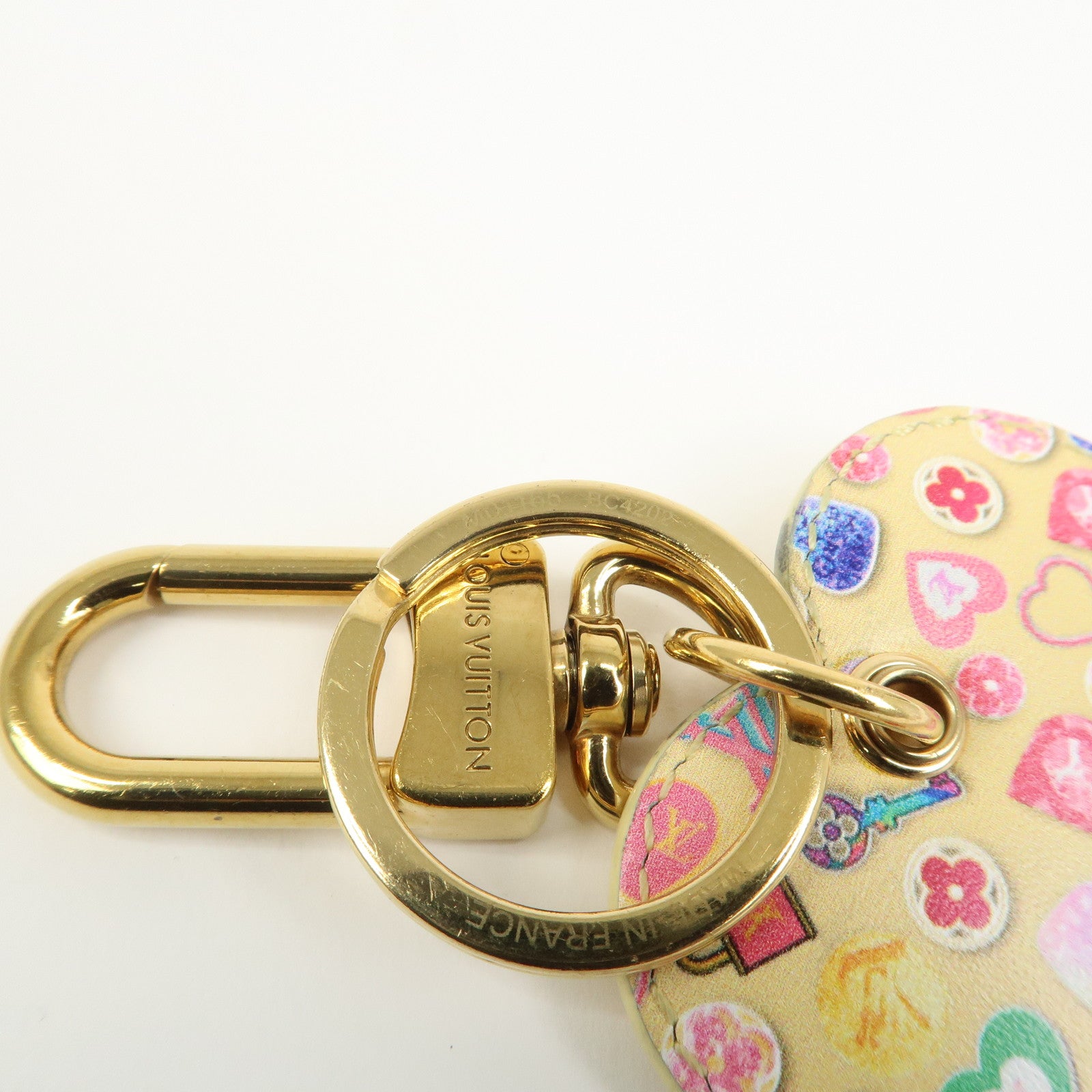 Louis Vuitton Porte Cles Love Lock Heart Bag Charm Key Chain M01165