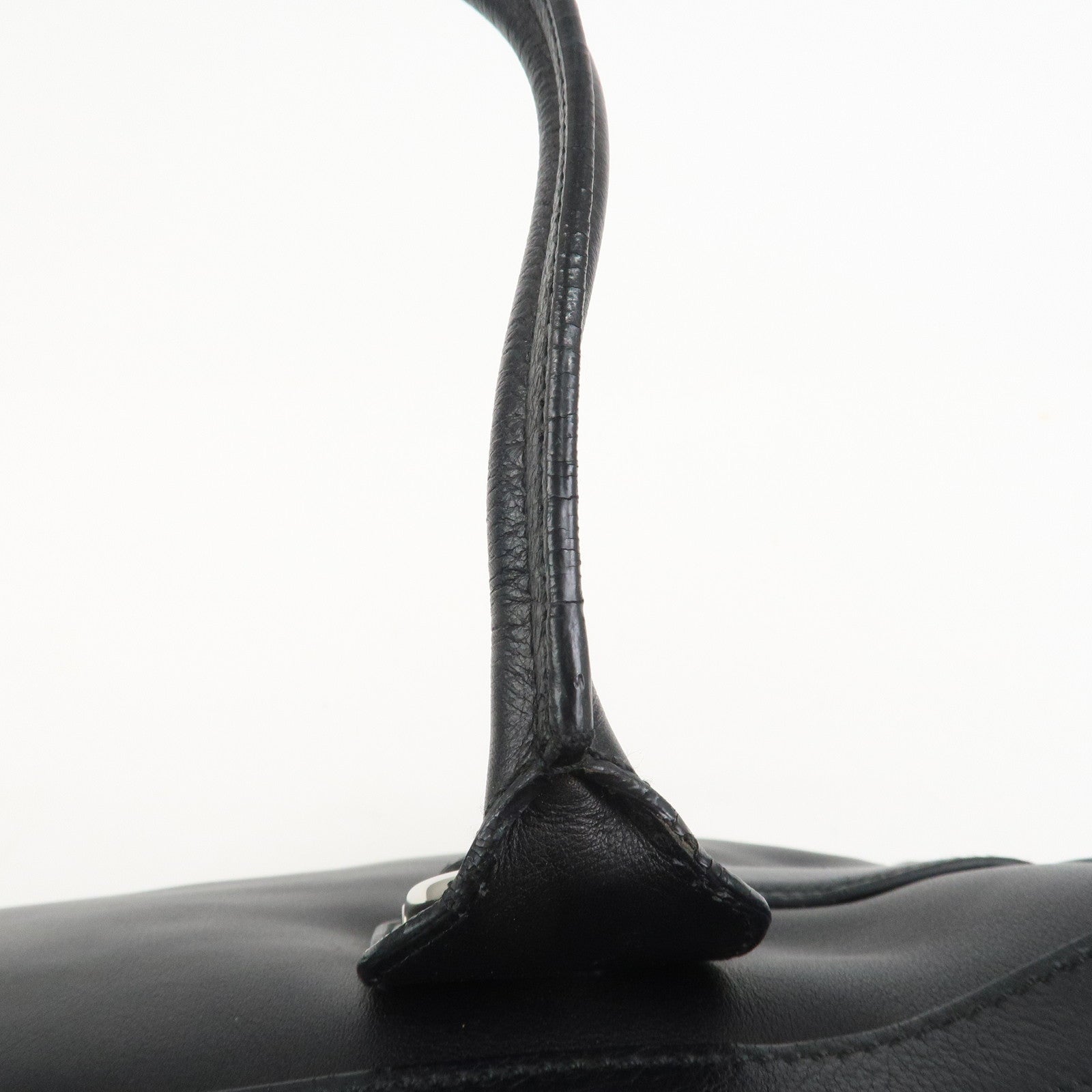 Ferragamo Gancini Leather Shoulder Bag Hand Bag Black