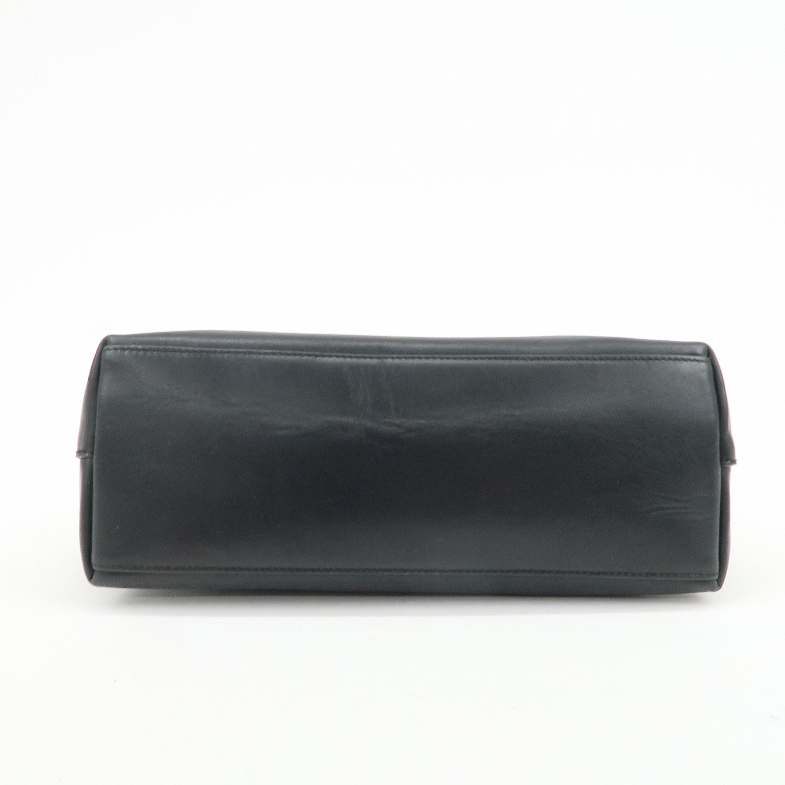 GUCCI Bamboo Leather Shoulder Bag Hand Bag Black Gold