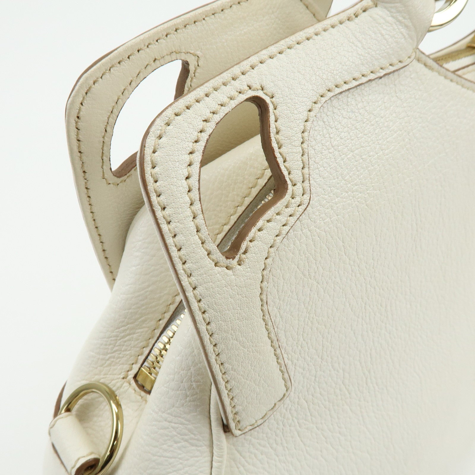 Cartier Marcello Leather 2Way Bag Shoulder Bag Hand Bag Ivory