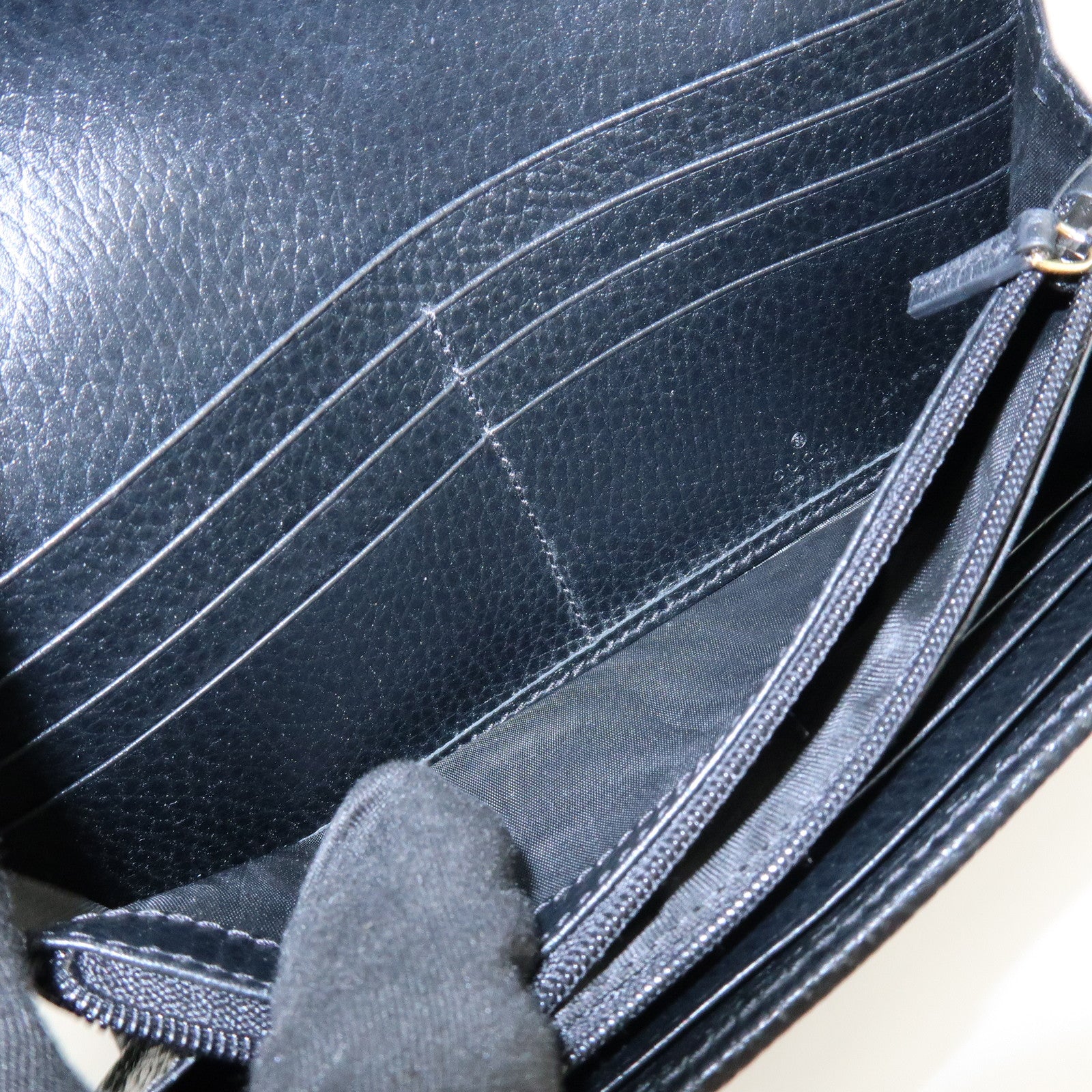 GUCCI GG Marmont Leather Long Flap Wallet Black 456116