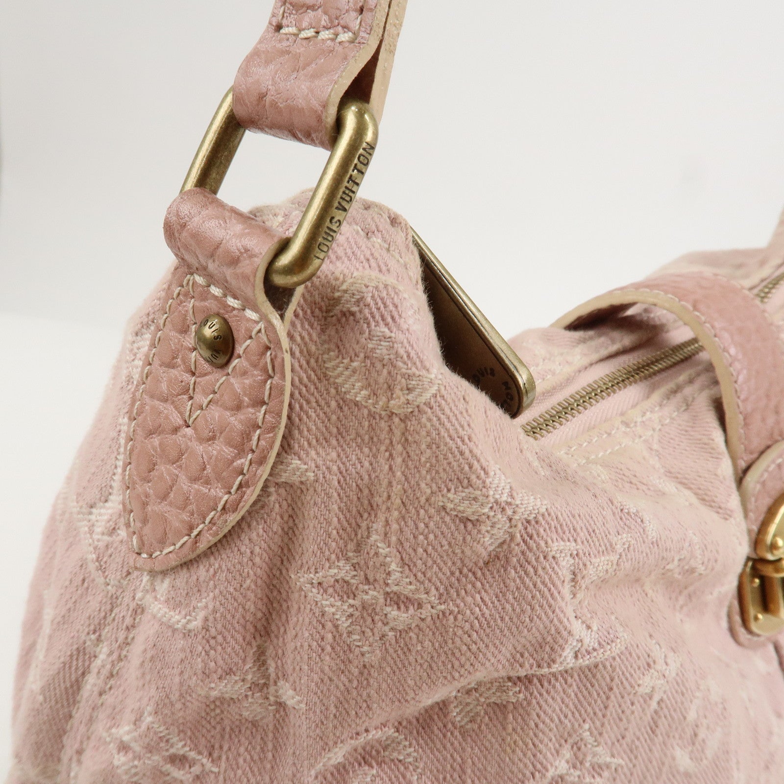 Louis Vuitton Monogram Denim Slightly Shoulder Bag Pink M95833