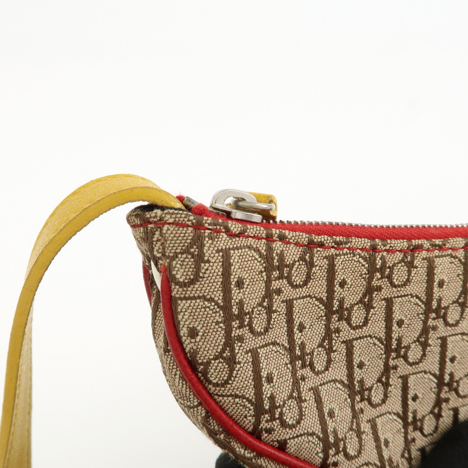 Christian Dior Rasta Trotter Canvas Leather Saddle Coin Case Brown