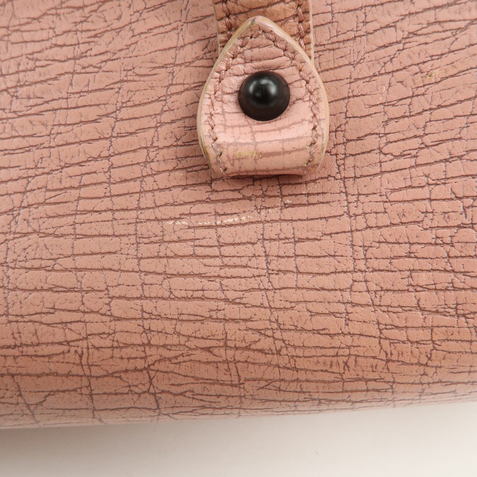 GUCCI Bamboo Embossed Leather Shoulder Bag Hand Bag Pink 111715