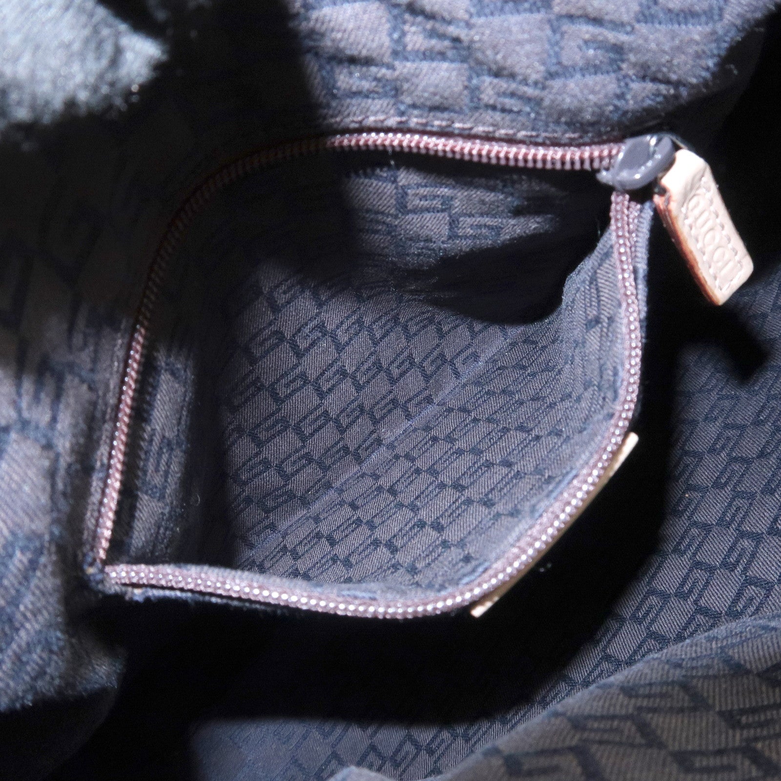 GUCCI Logo Suede Shoulder Bag Hand Bag Beige 101333