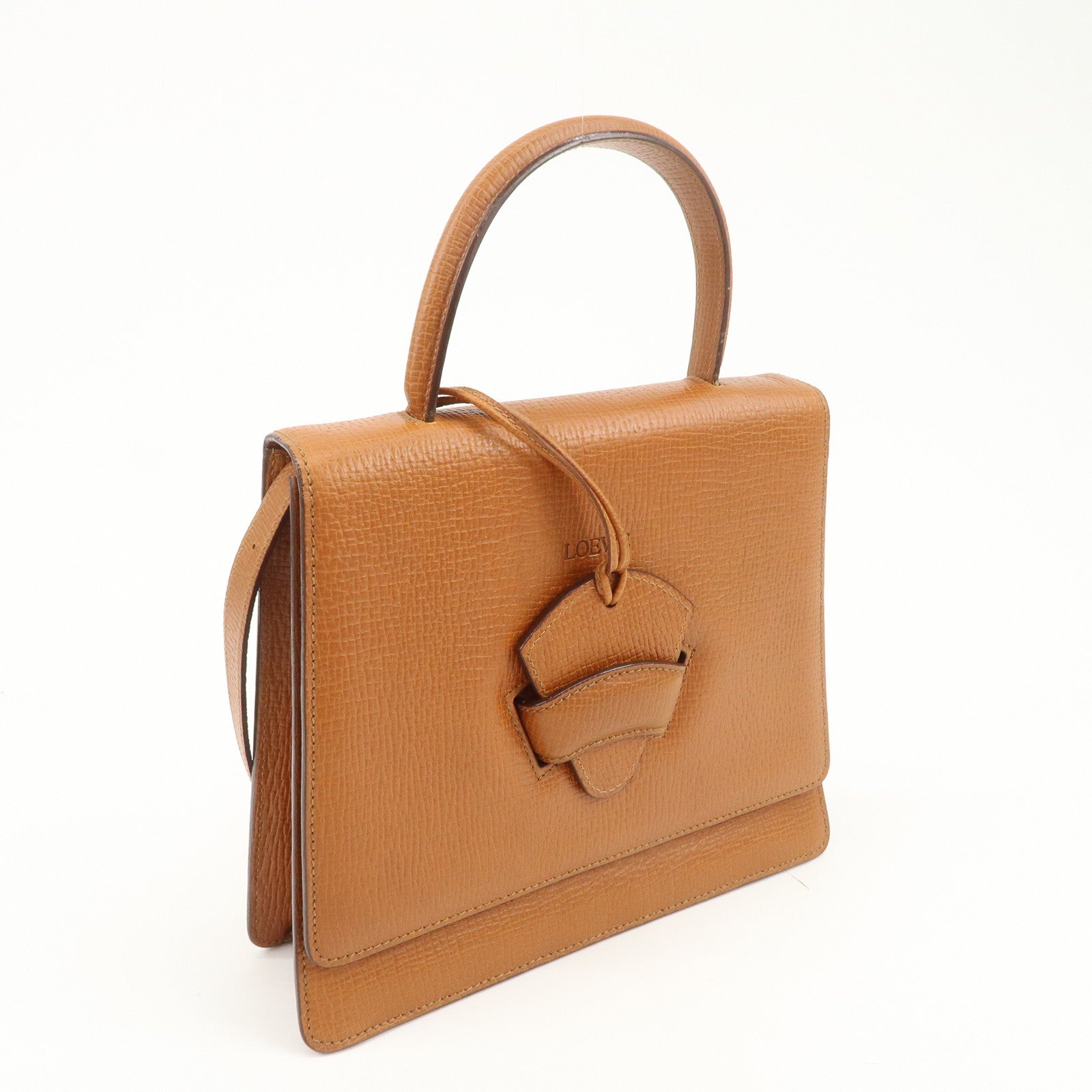 LOEWE Anagram Barcelona 2WAY Bag Shoulder Bag Hand Bag Brown