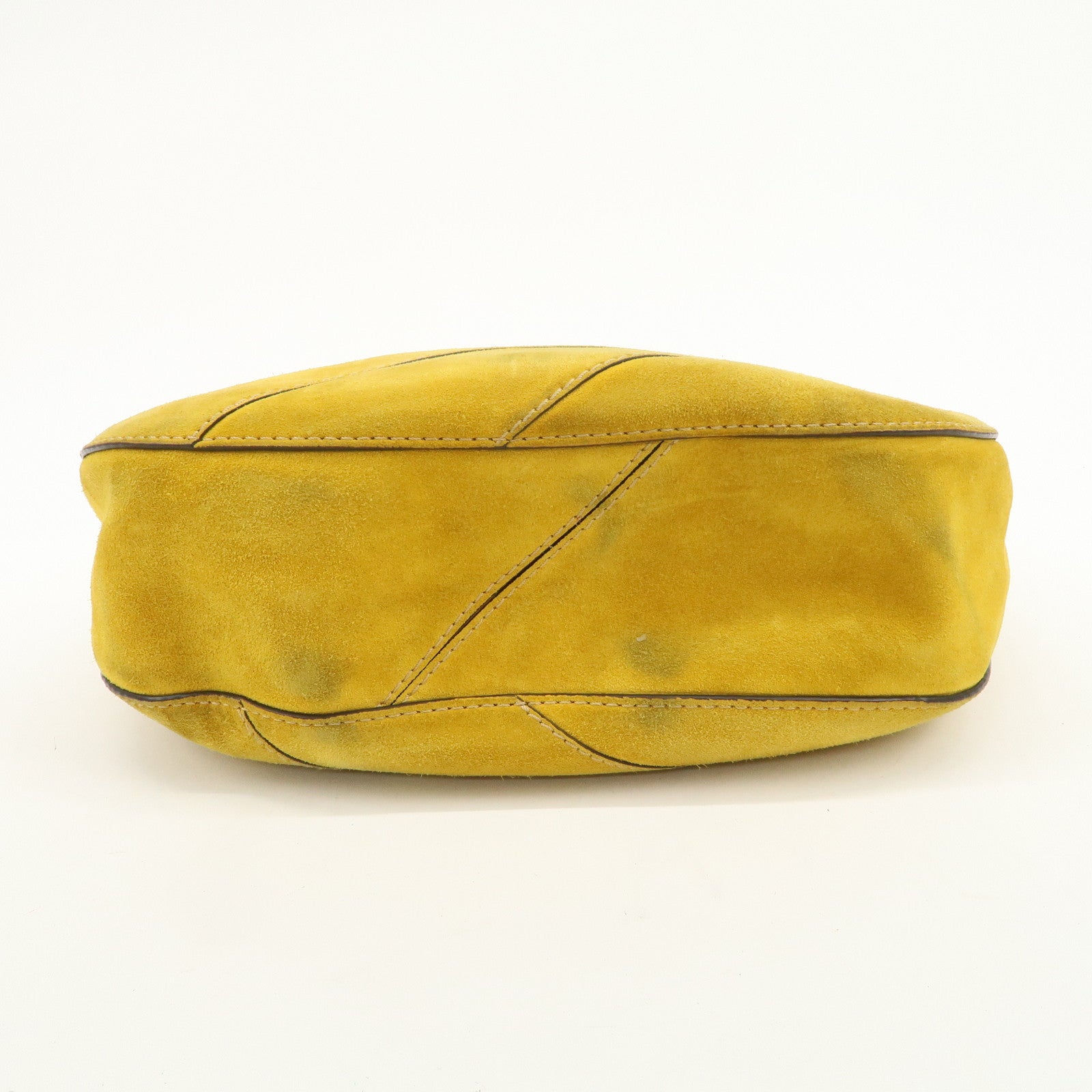 JIMMY CHOO Suede Leather Shoulder Bag Hand Bag Yellow