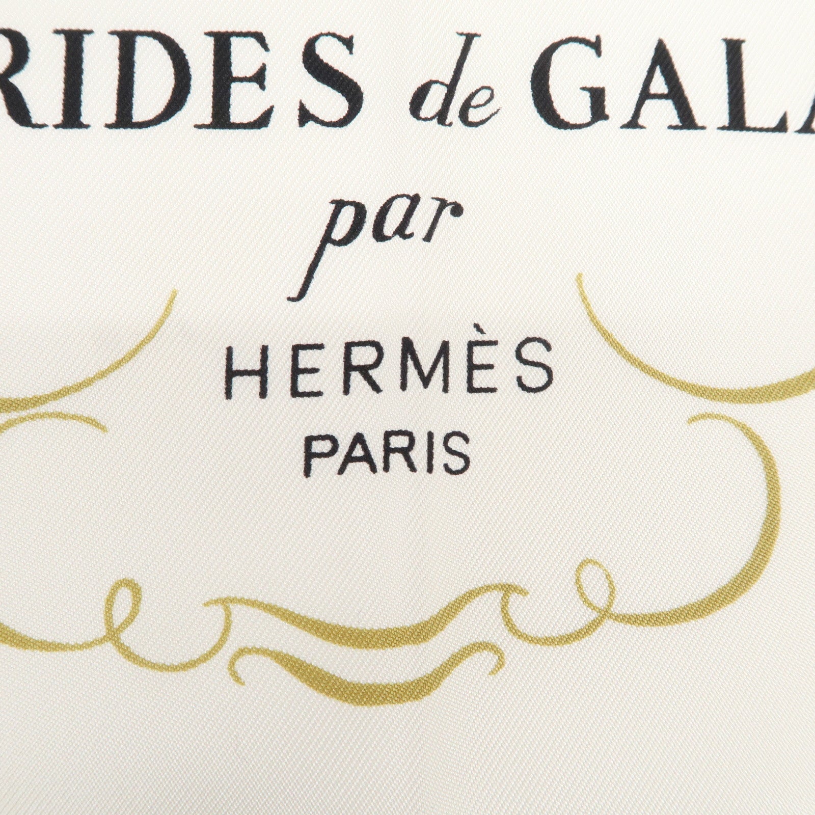 HERMES Carre 90 Silk 100% RIDES DE GALA Scarf Light Pink White