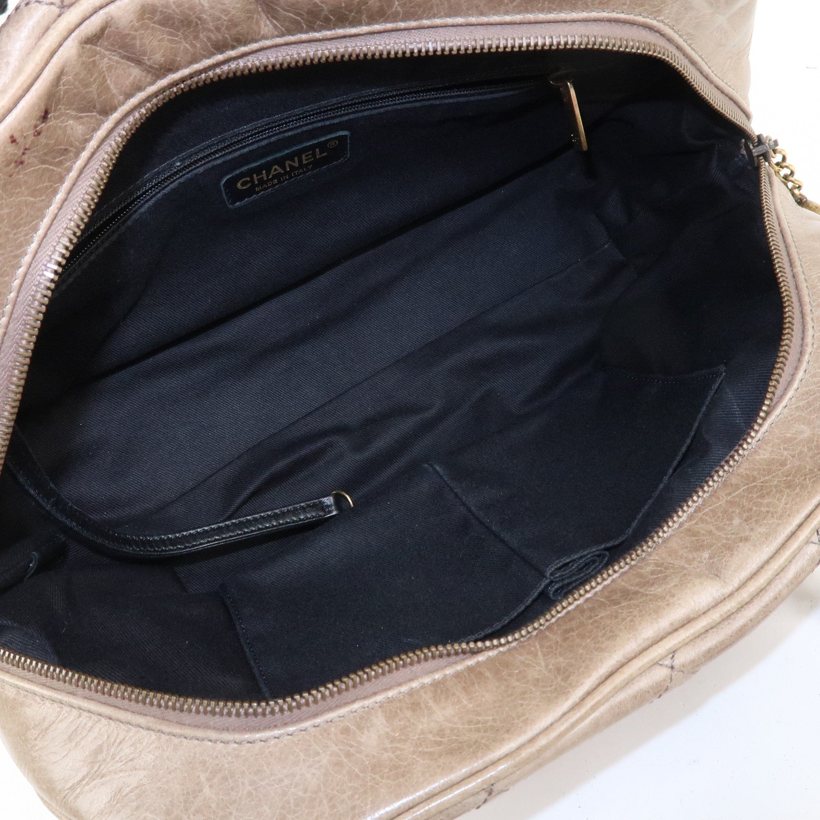 CHANEL Matelasse Leather 2Way Hand Bag Tote Bag Shoulder Bag Brown