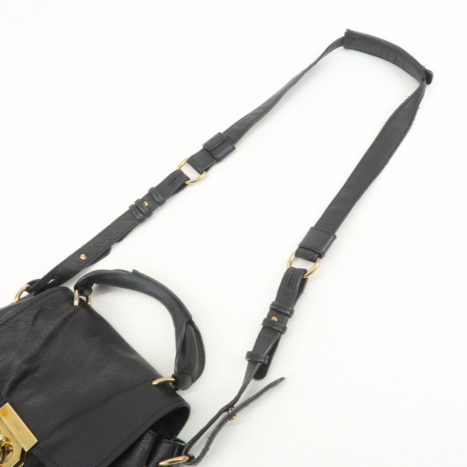 Chloe Elsie Leather 2Way Bag Shoulder Bag Hand Bag Black