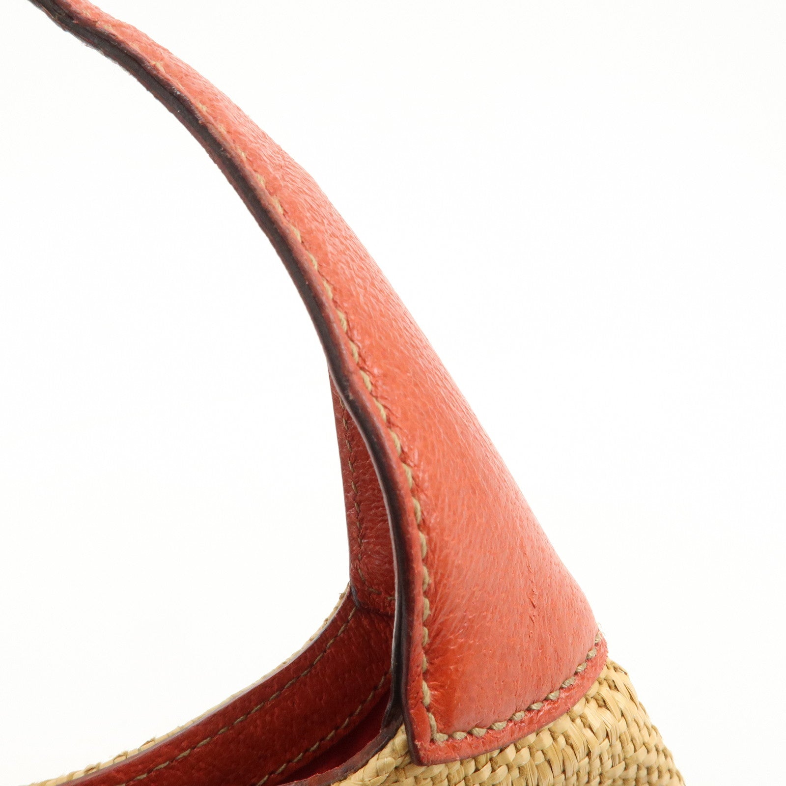 GUCCI New Jackie Raffia Leather Shoulder Bag Natural Orange 140040