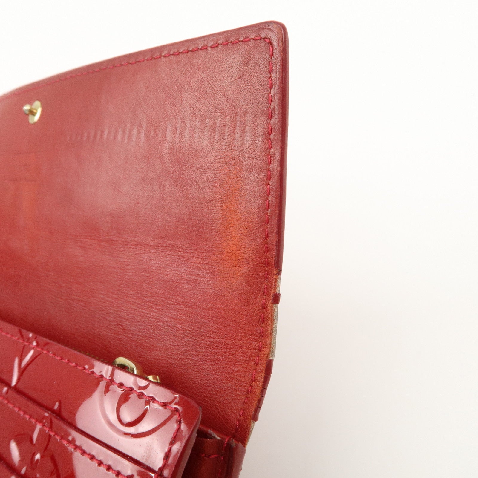 Louis Vuitton Monogram Vernis Set of 2 Long Wallet Red Pink Used