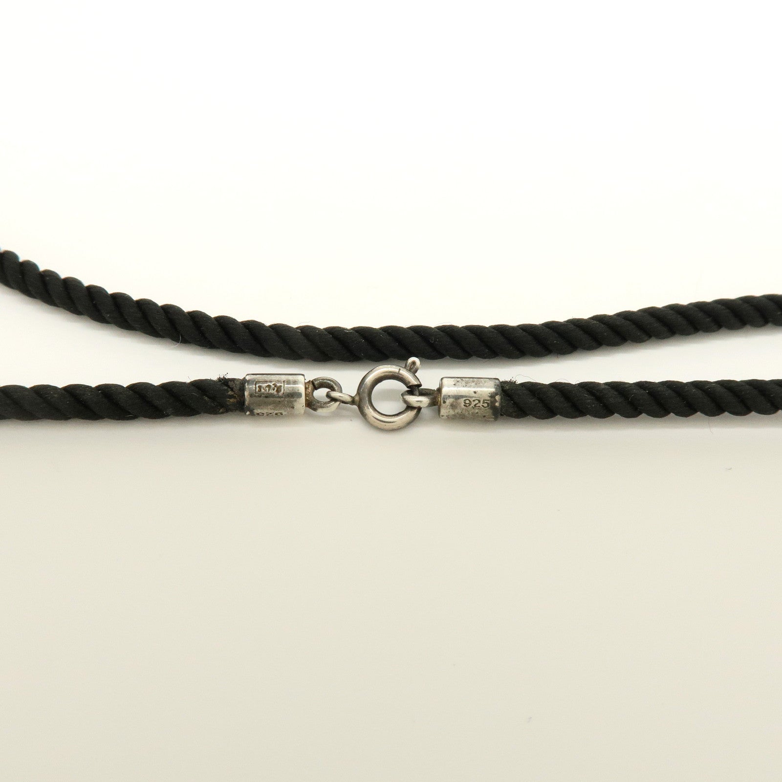 Baccarat Crystal Silver Heart Motif Necklace SV925 Clear Black