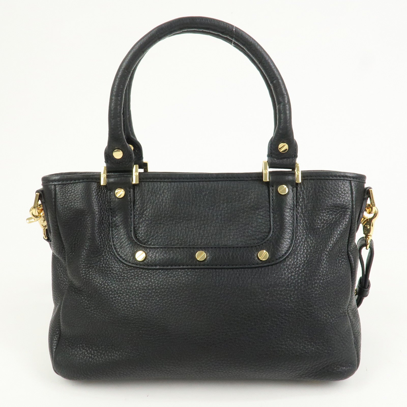 TORY BURCH Logo Leather 2way Hand Bag Black