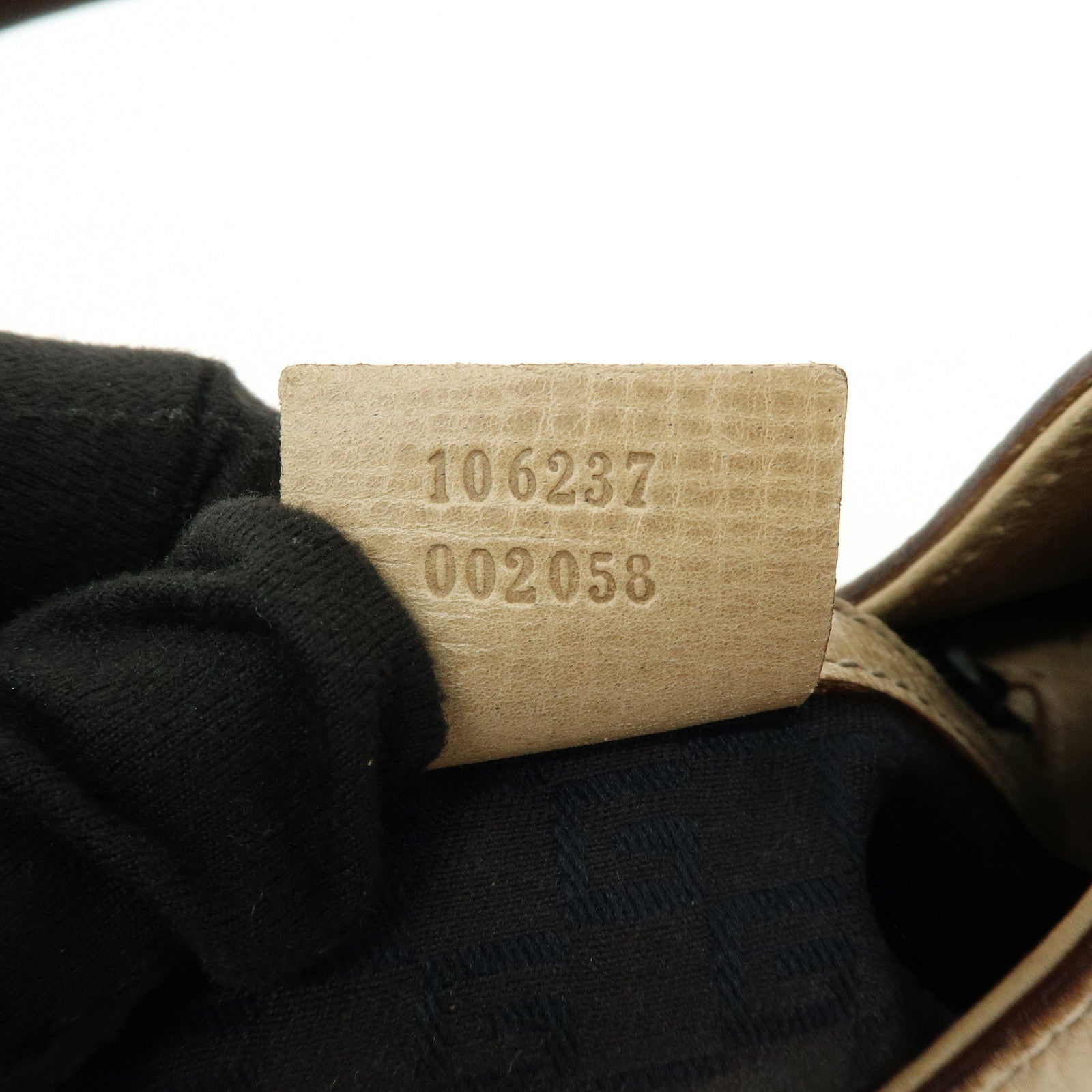 GUCCI Leather Wood Hand Bag Shoulder Bag Beige 106237