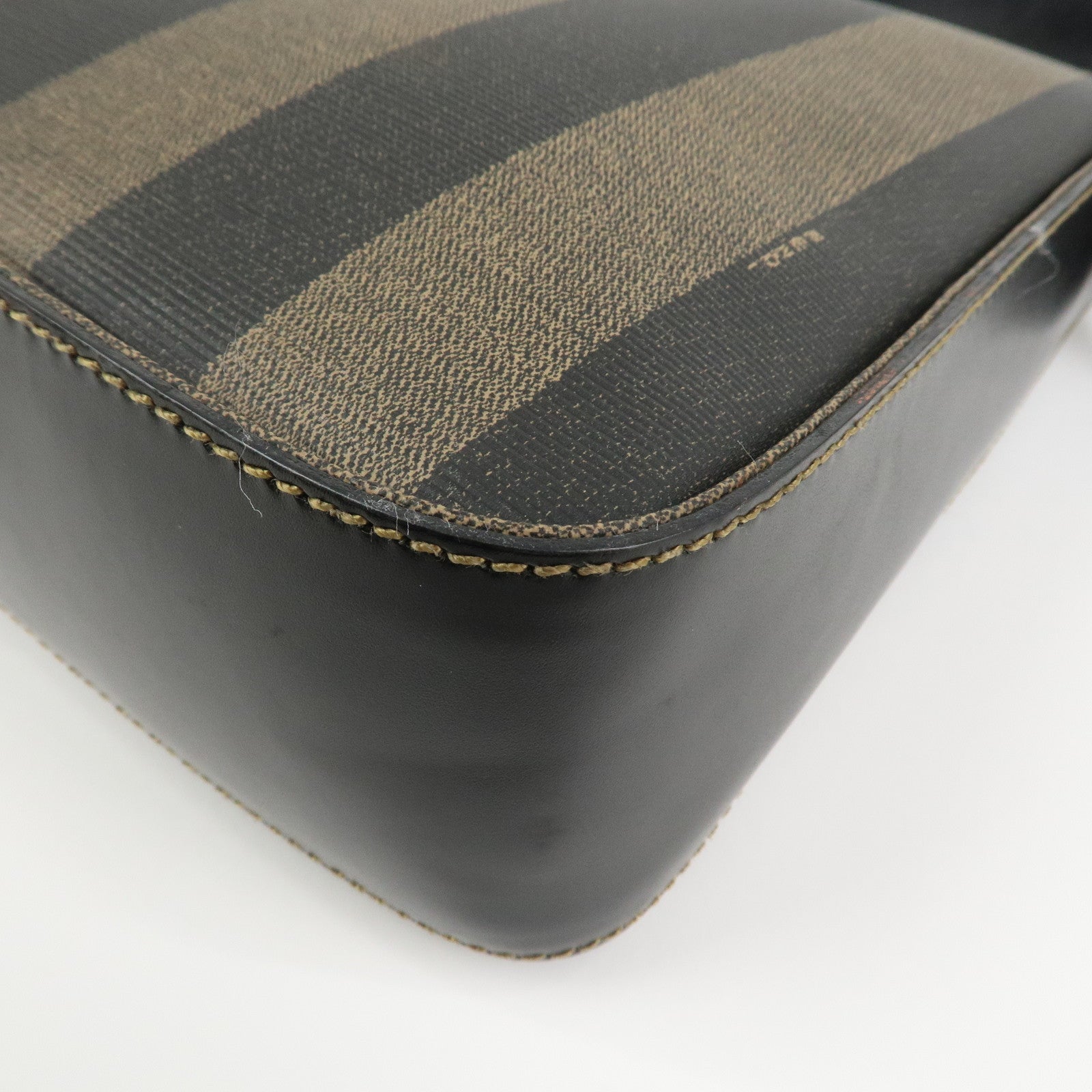 FENDI Pequin PVC Shoulder Bag Crossbody Bag Black 211 256510058