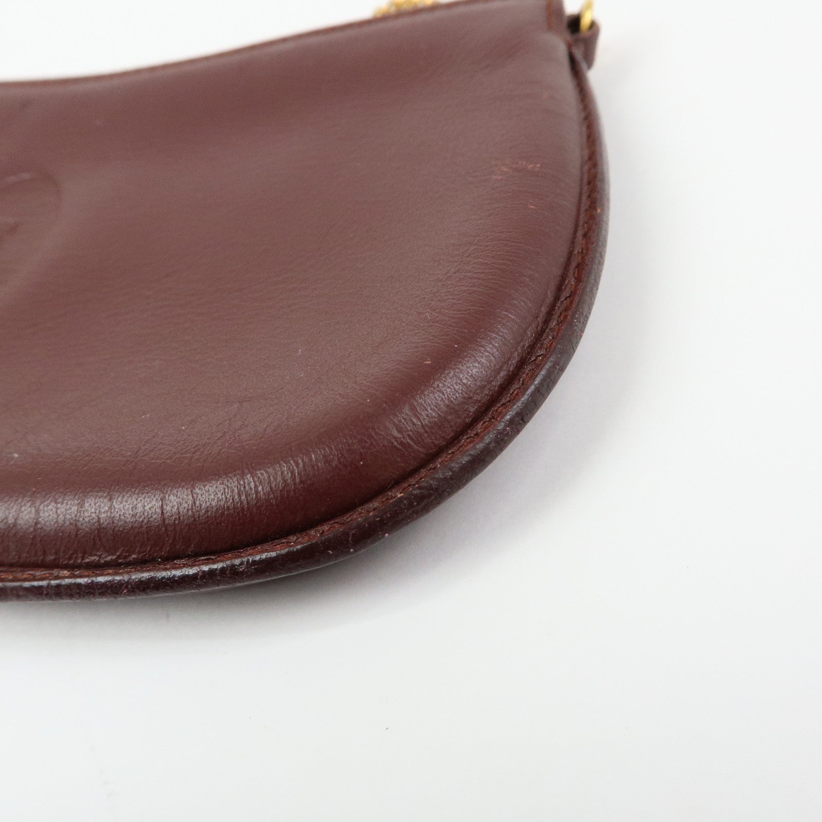 Cartier Must de Cartier Leather Chain Strap Pouch Bordeaux