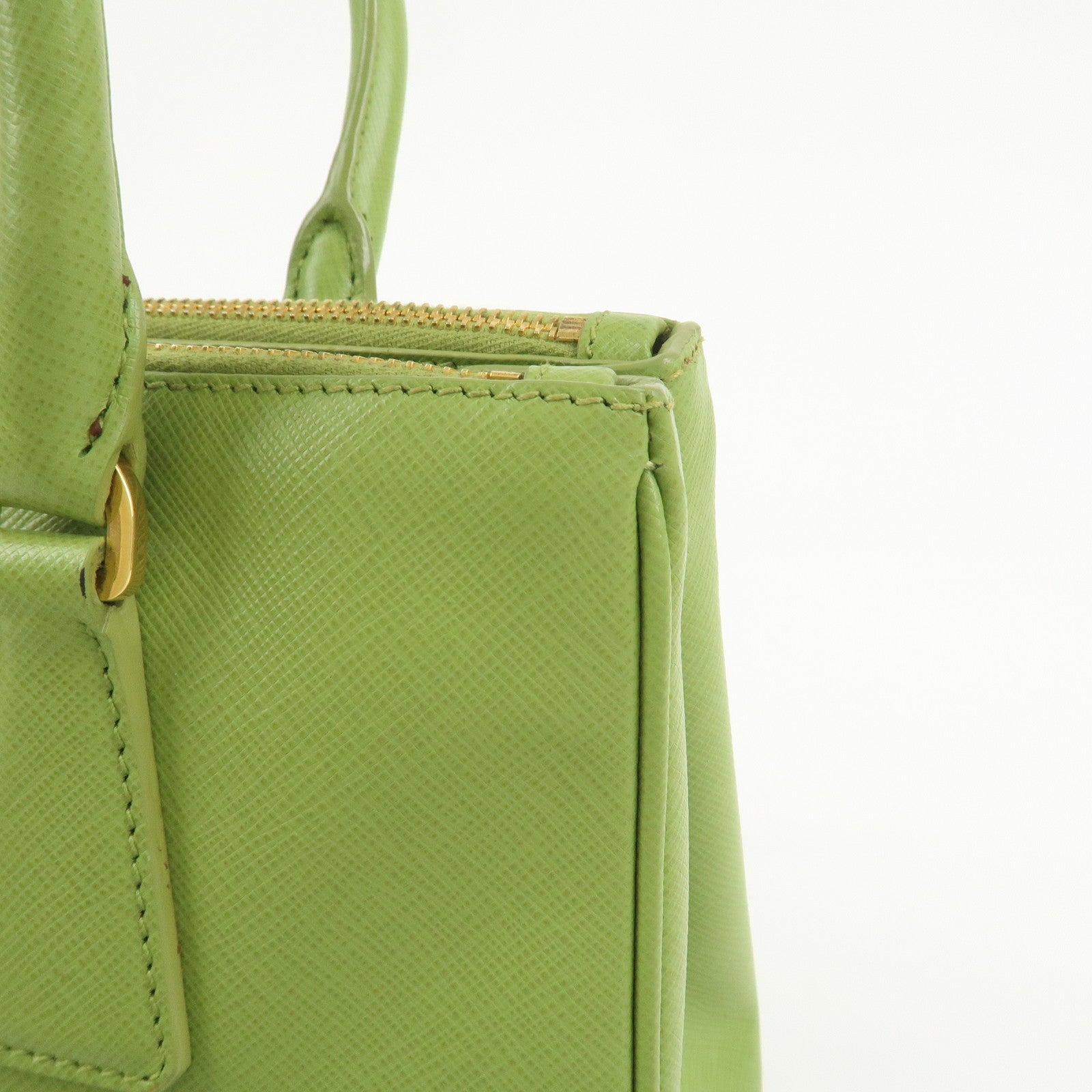 PRADA Galleria 2WAY Bag Hand Bag Shoulder Bag Light Green BN2316