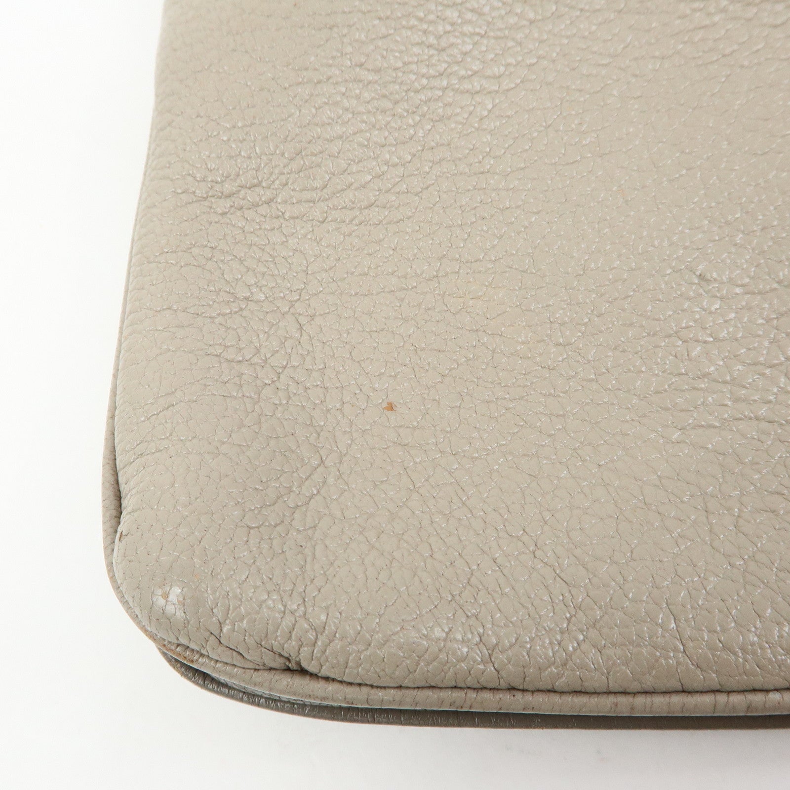 MIU MIU MADRAS Leather Shoulder Bag Crossbody Bag Gray RP0369