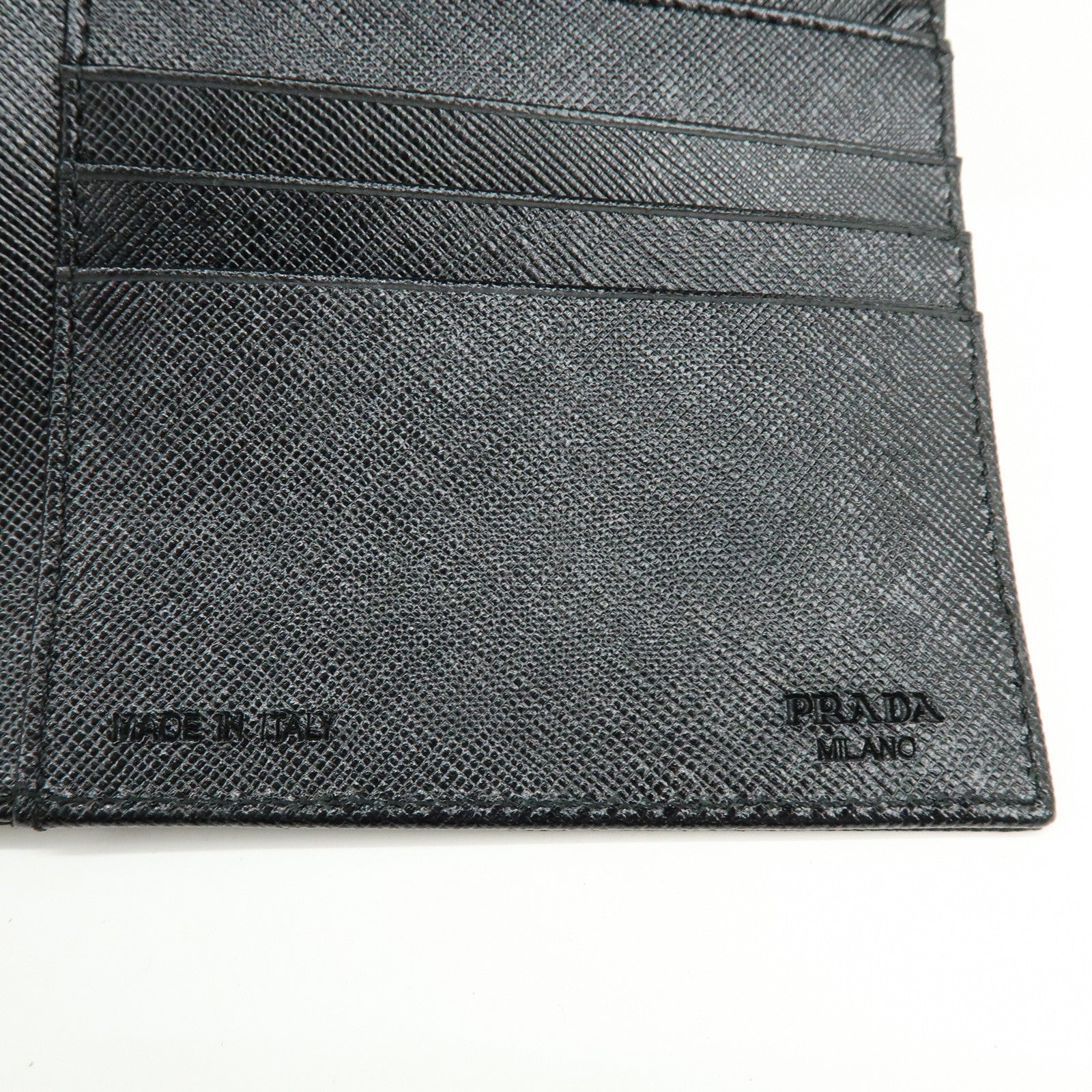 PRADA Triangle Logo Nylon Saffiano Leather Tri-fold Wallet M510