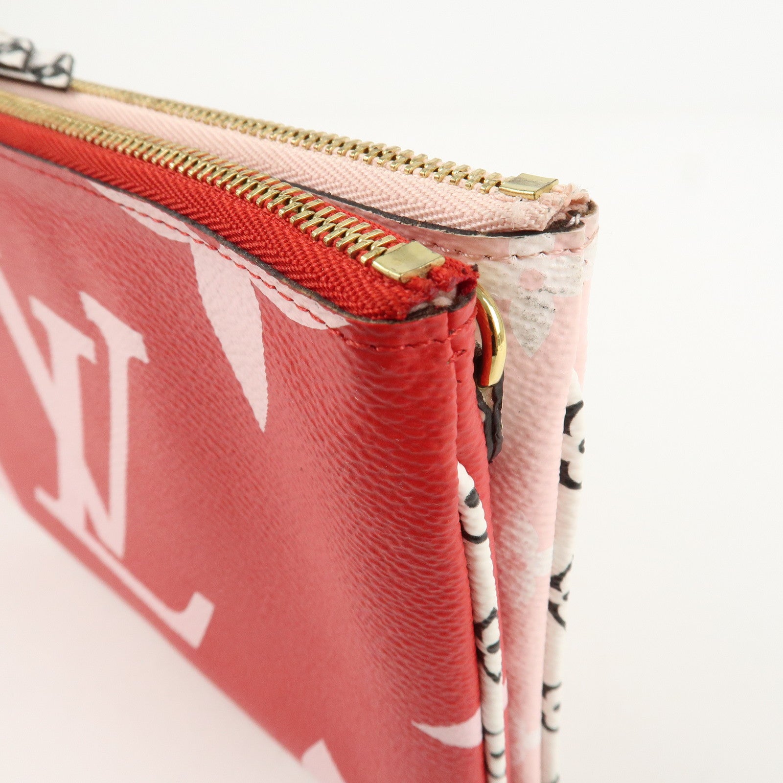 Louis Vuitton Monogram Giant Pochette Double Zip Pouch Rouge M67561 Used