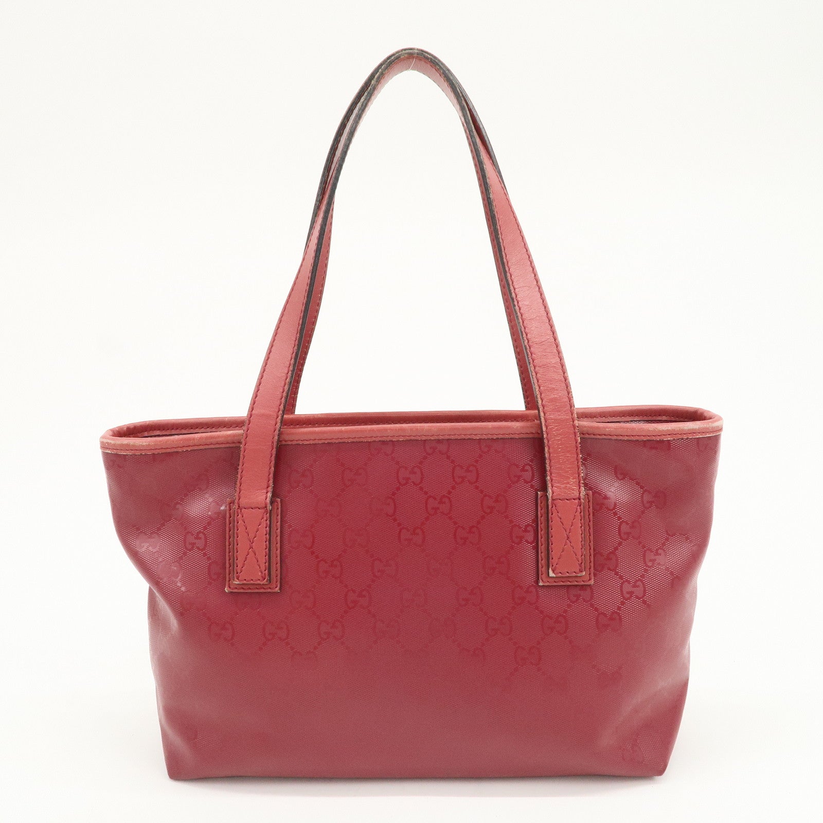 GUCCI Logo GG Imprime Leather Tote Bag Shoulder Bag Pink 211138