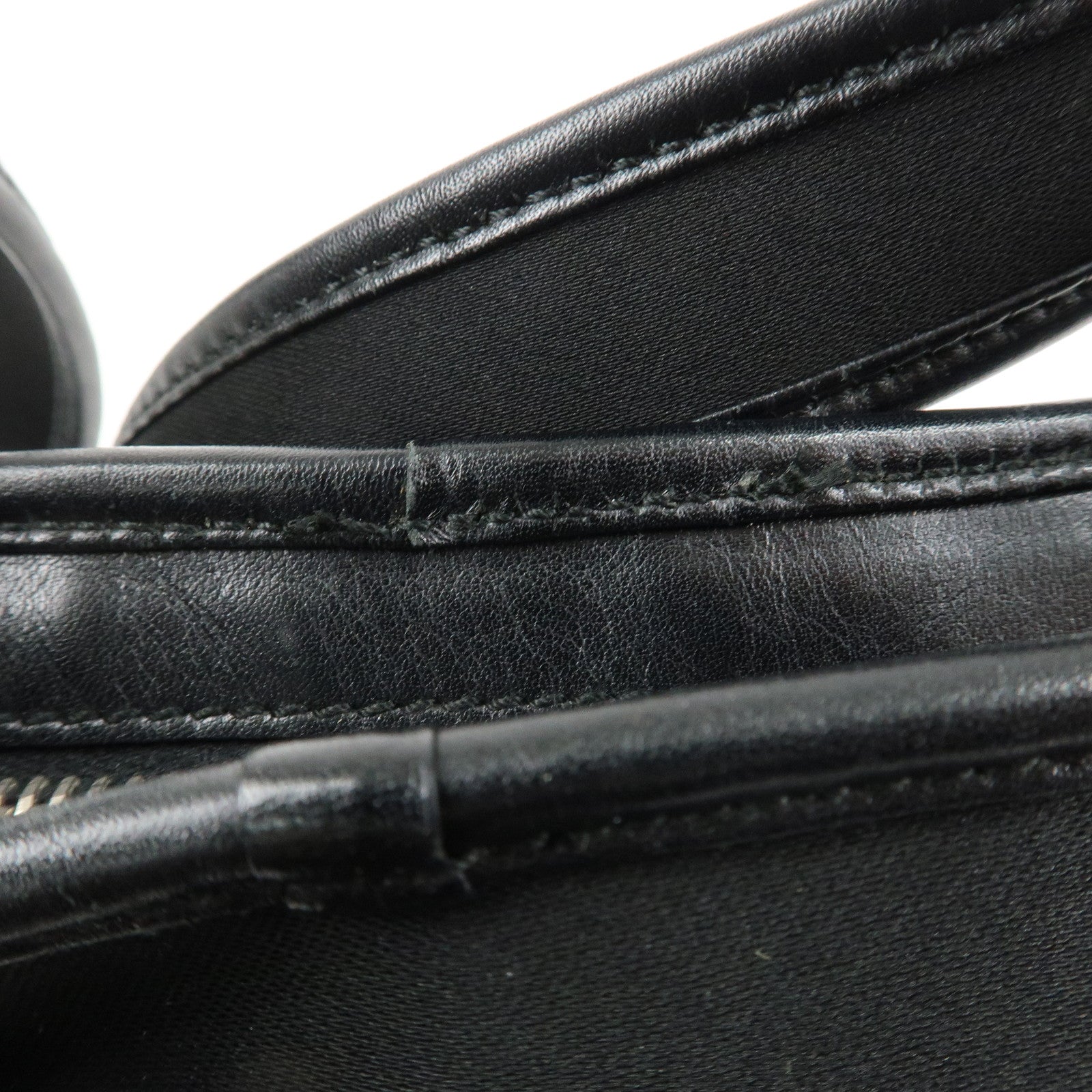 Ferragamo Nylon  Canvas One Shoulder Bag Black Silver Hardware Used