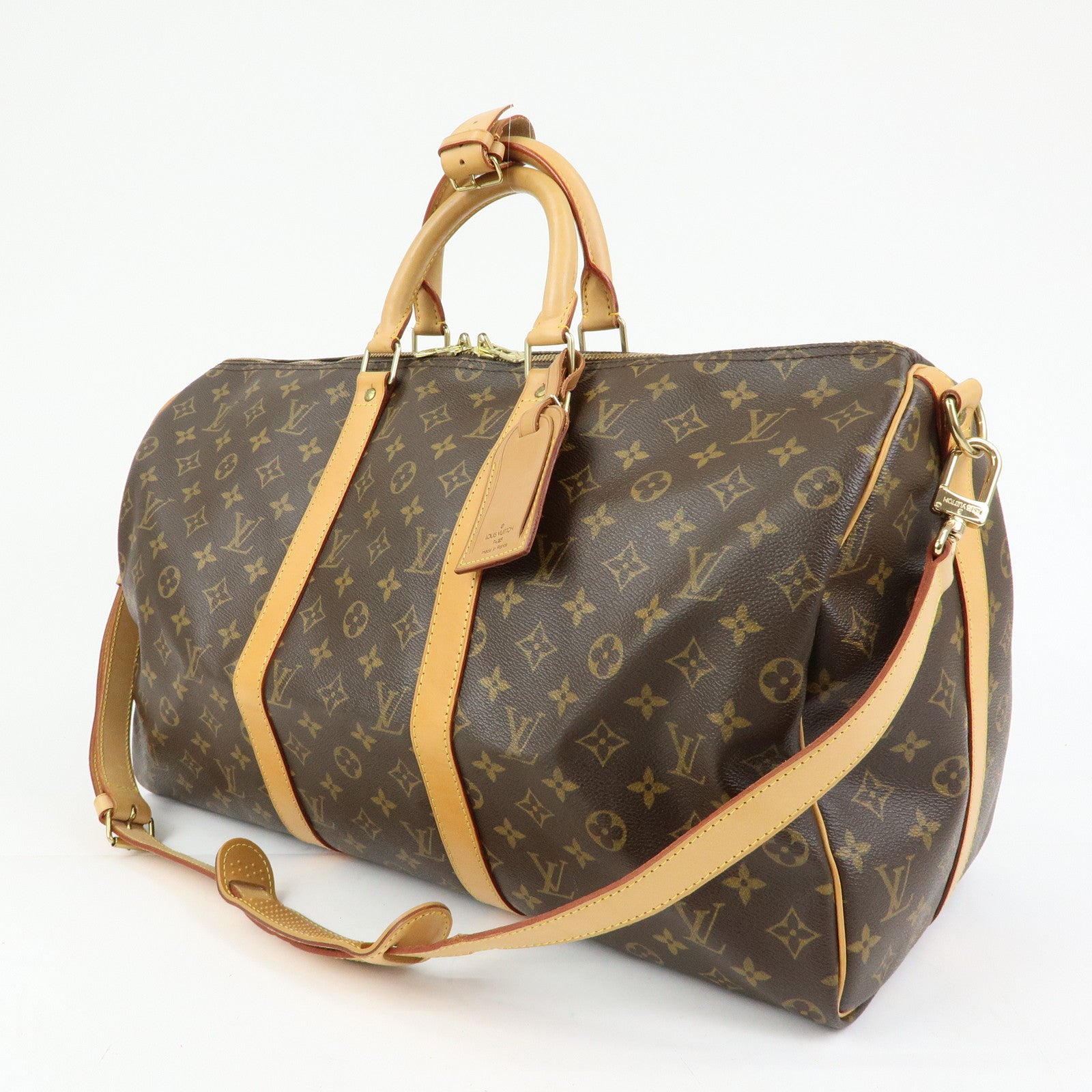 Louis Vuitton Monogram Keep All Bandouliere 50 Boston Bag M41416