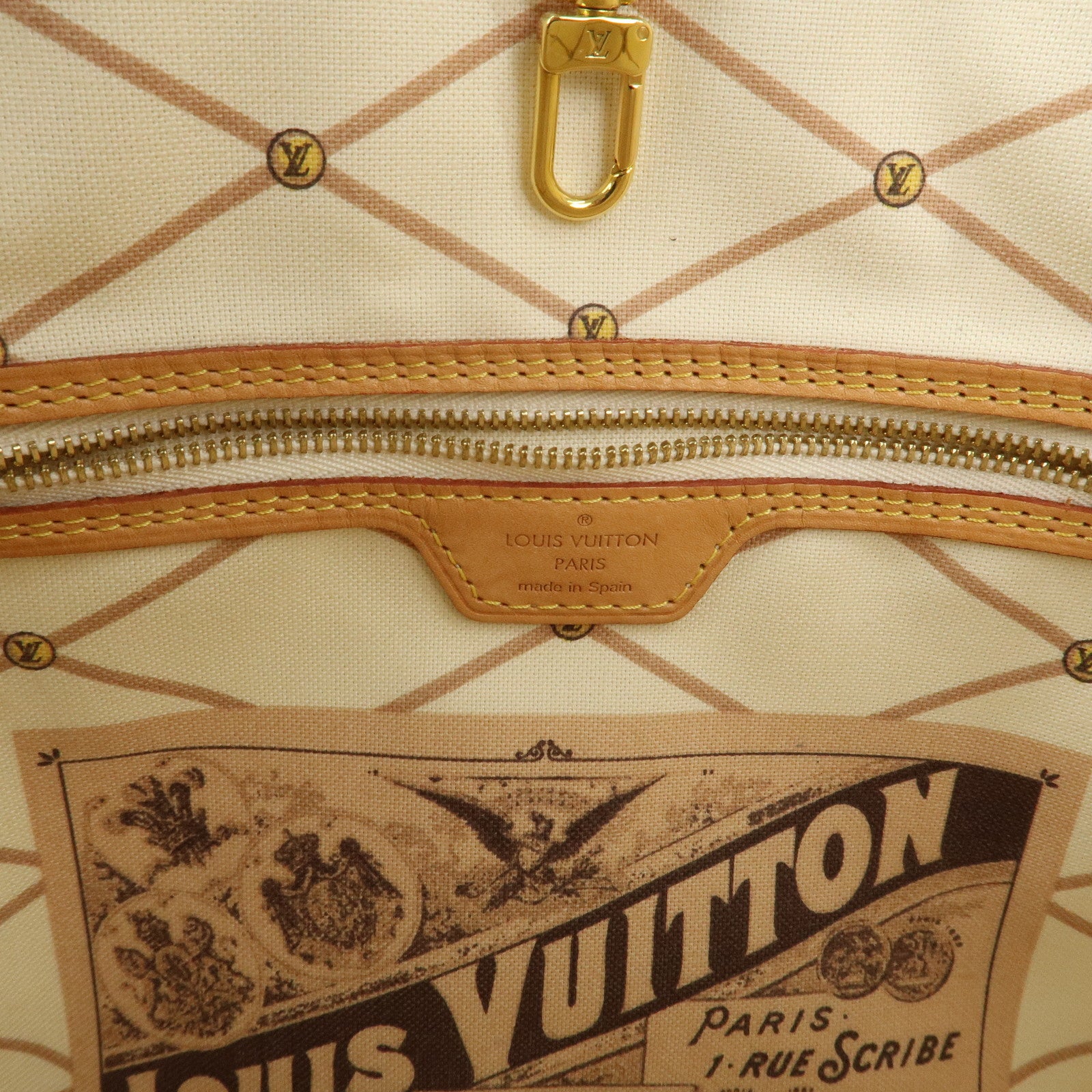 Louis Vuitton Damier Azur Neverfull MM Summer Trunk Tote Bag N41065