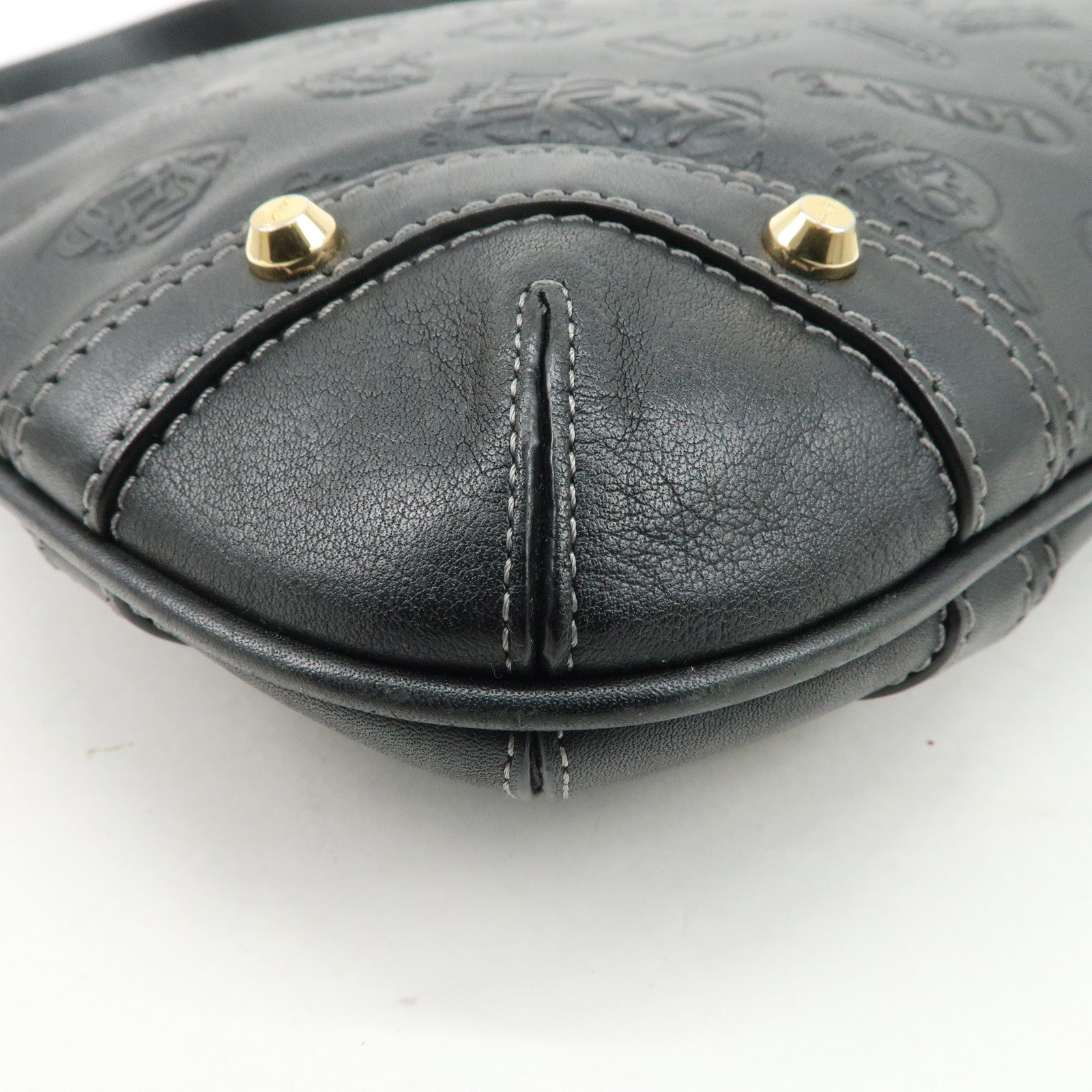 LOEWE 160th Anniversary Leather Shoulder Bag Hand Bag Black Gold