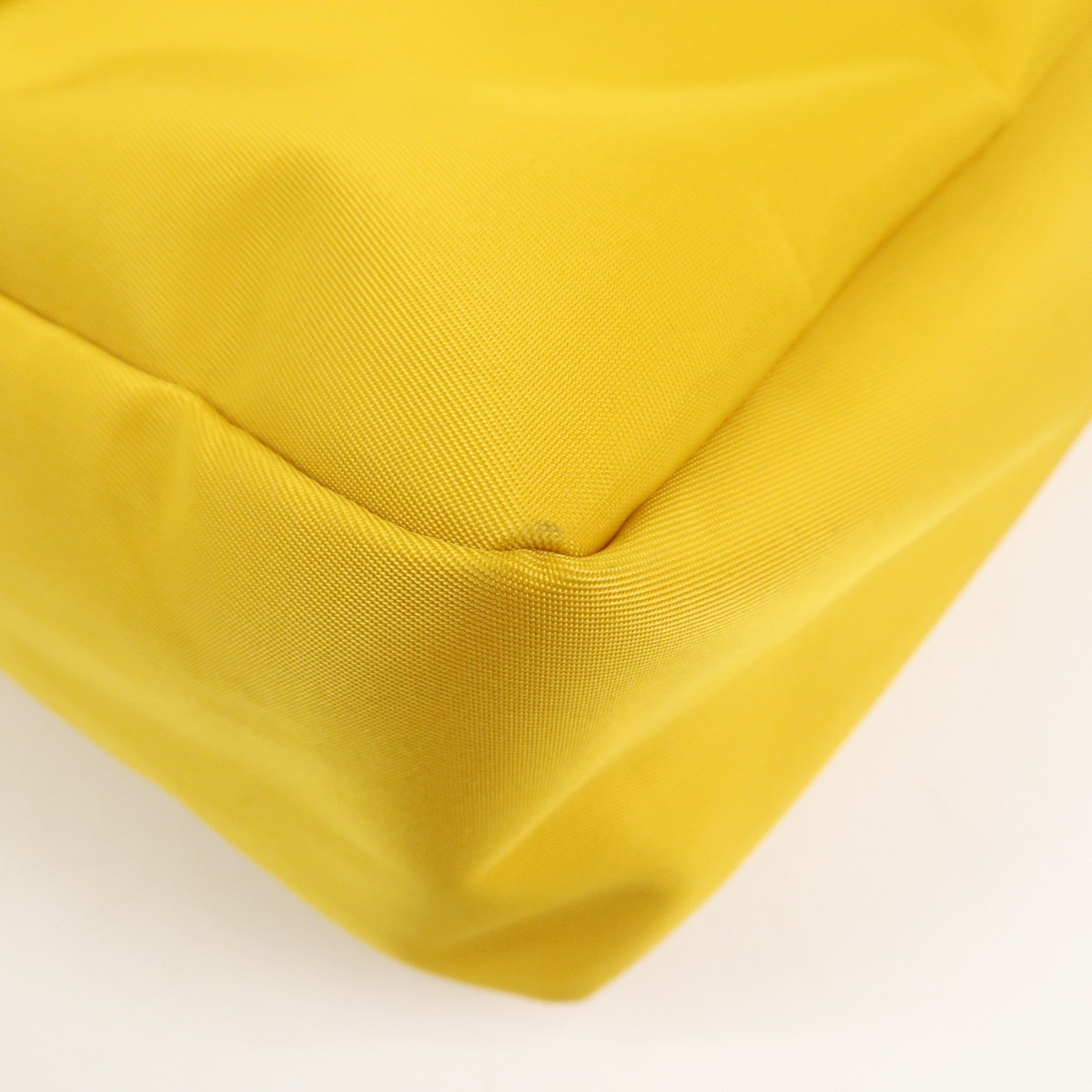 FENDI Baguette Nylon Leather 2Way Bag Hand Bag Shoulder Bag Yellow 7VA536