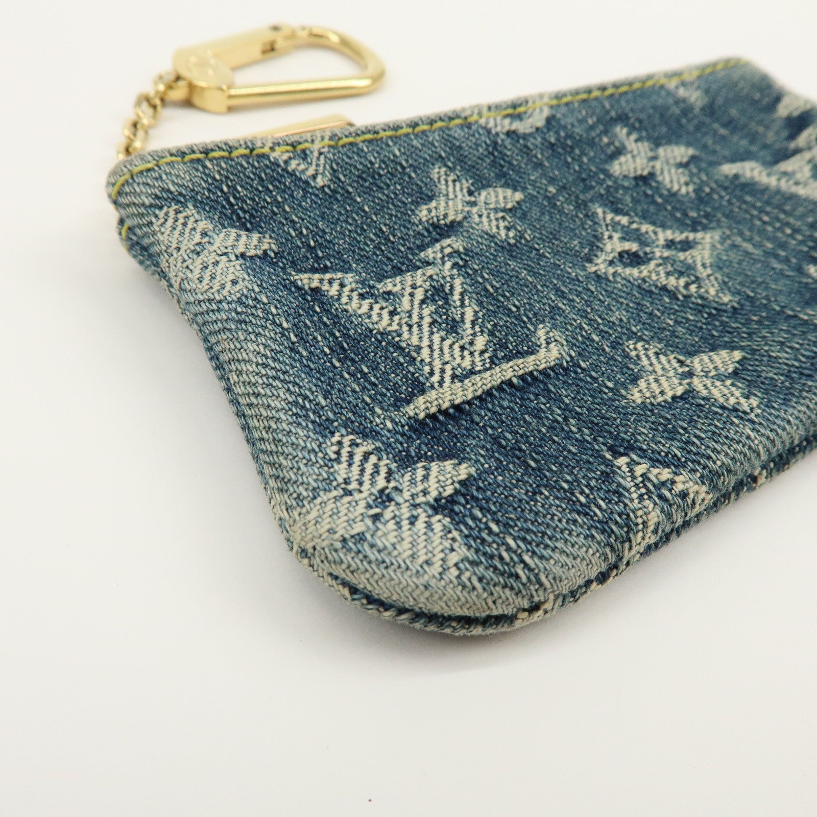 Louis Vuitton Monogram Denim Pochette Cles Coin Case Blue M95343