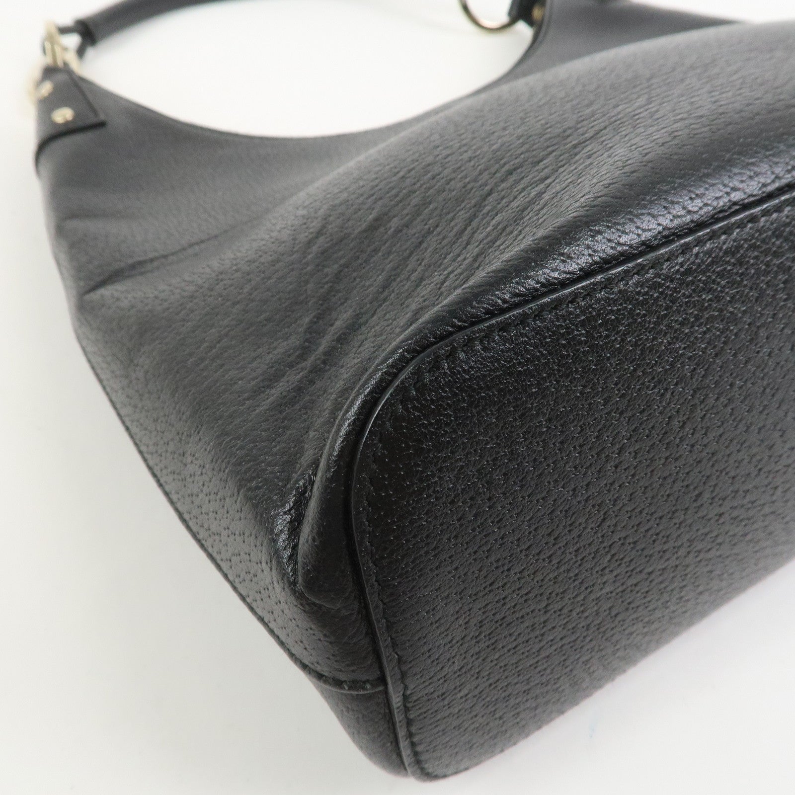 GUCCI Leather Shoulder Bag Hand Bag Black 115003