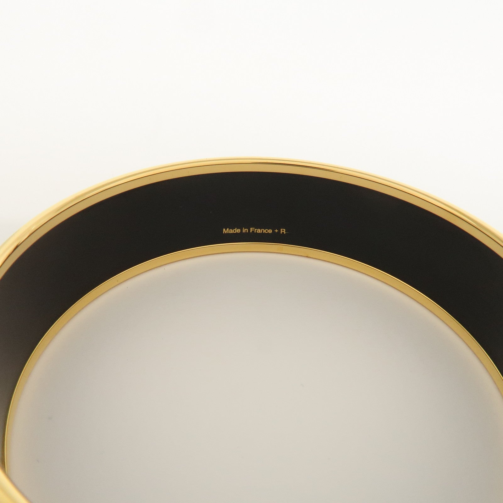 HERMES Email GM Bangle Bracelet White Black