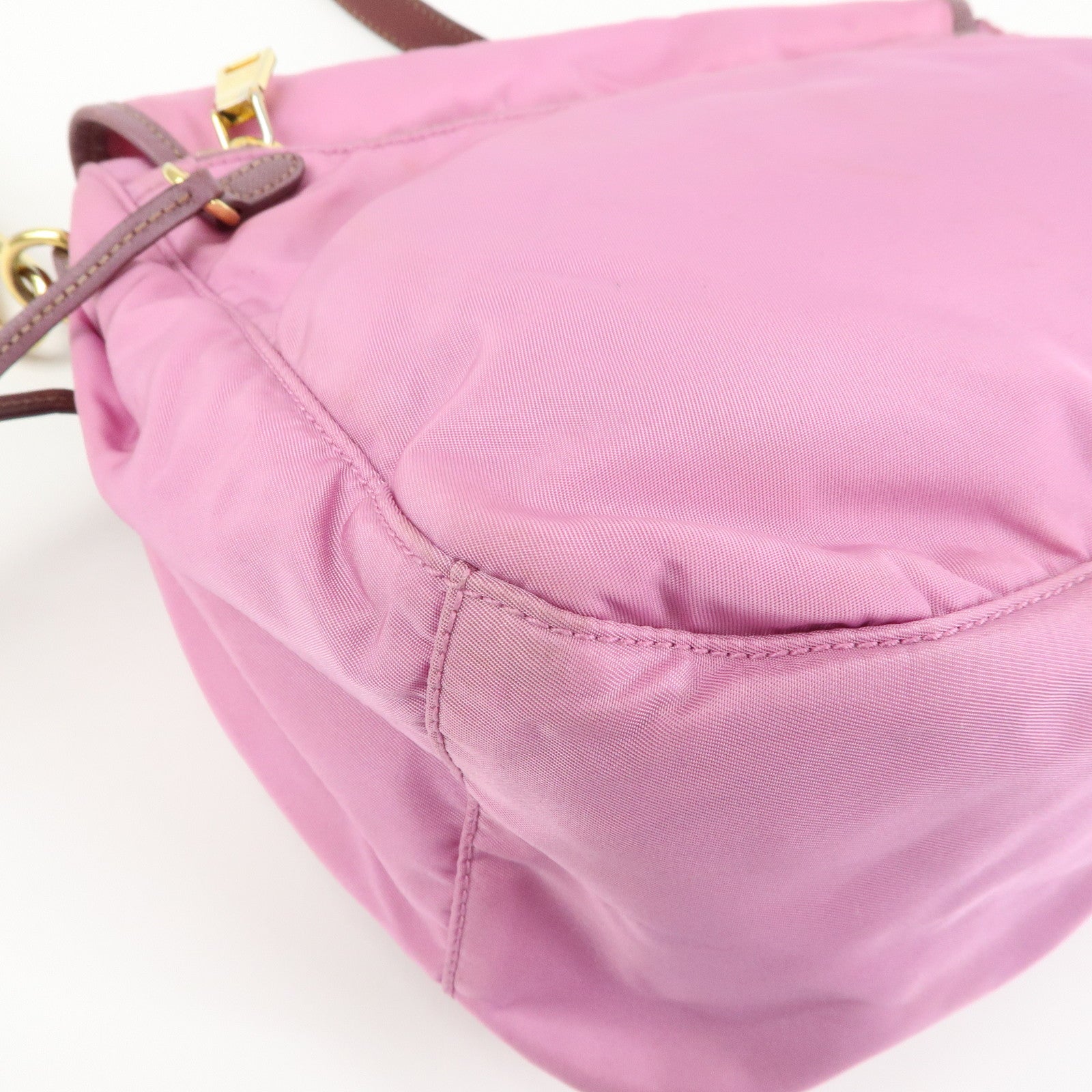 PRADA Nylon Saffiano Leather Shoulder Bag Crossbody Bag Purple