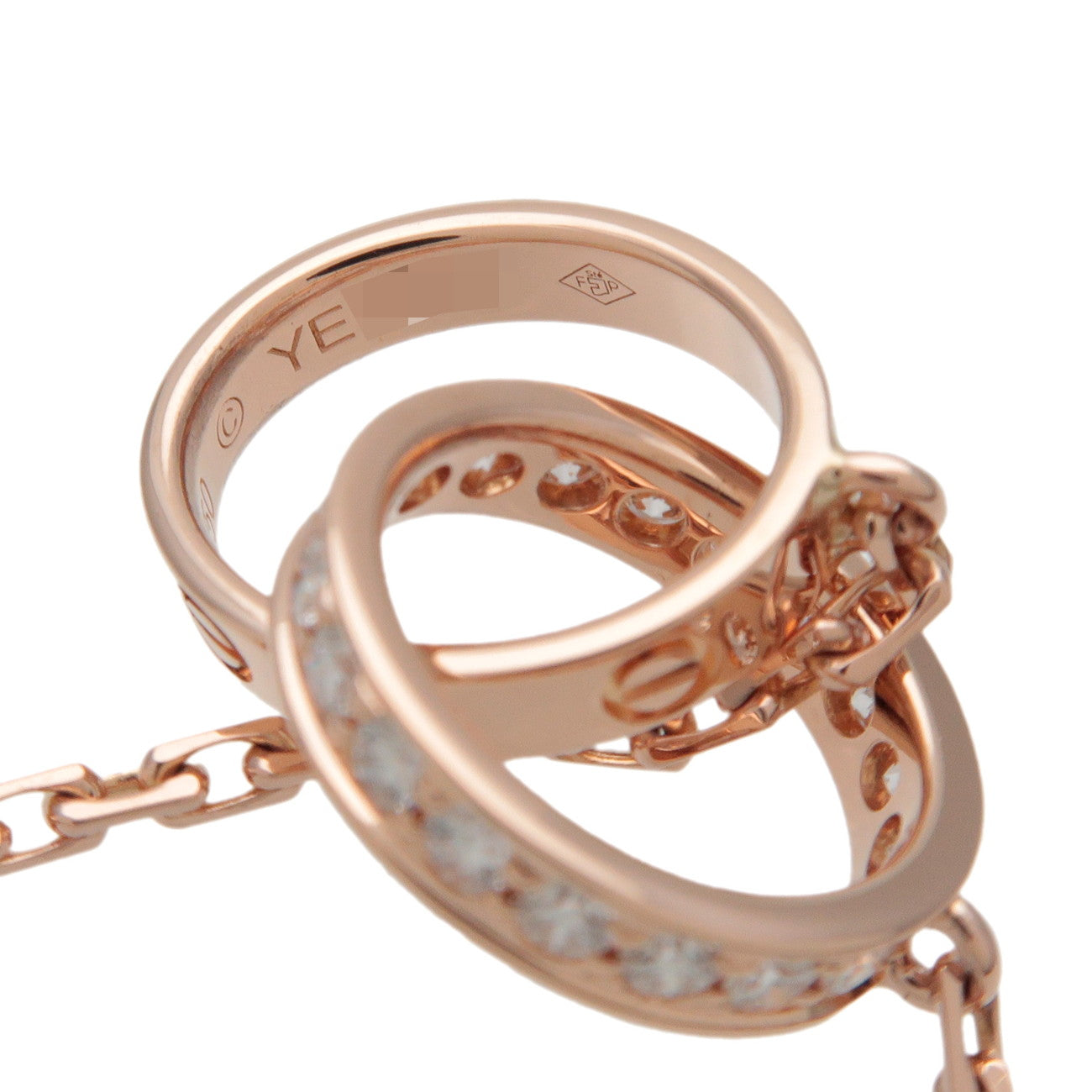 Cartier Baby Love Diamond Necklace K18 750PG Rose Gold