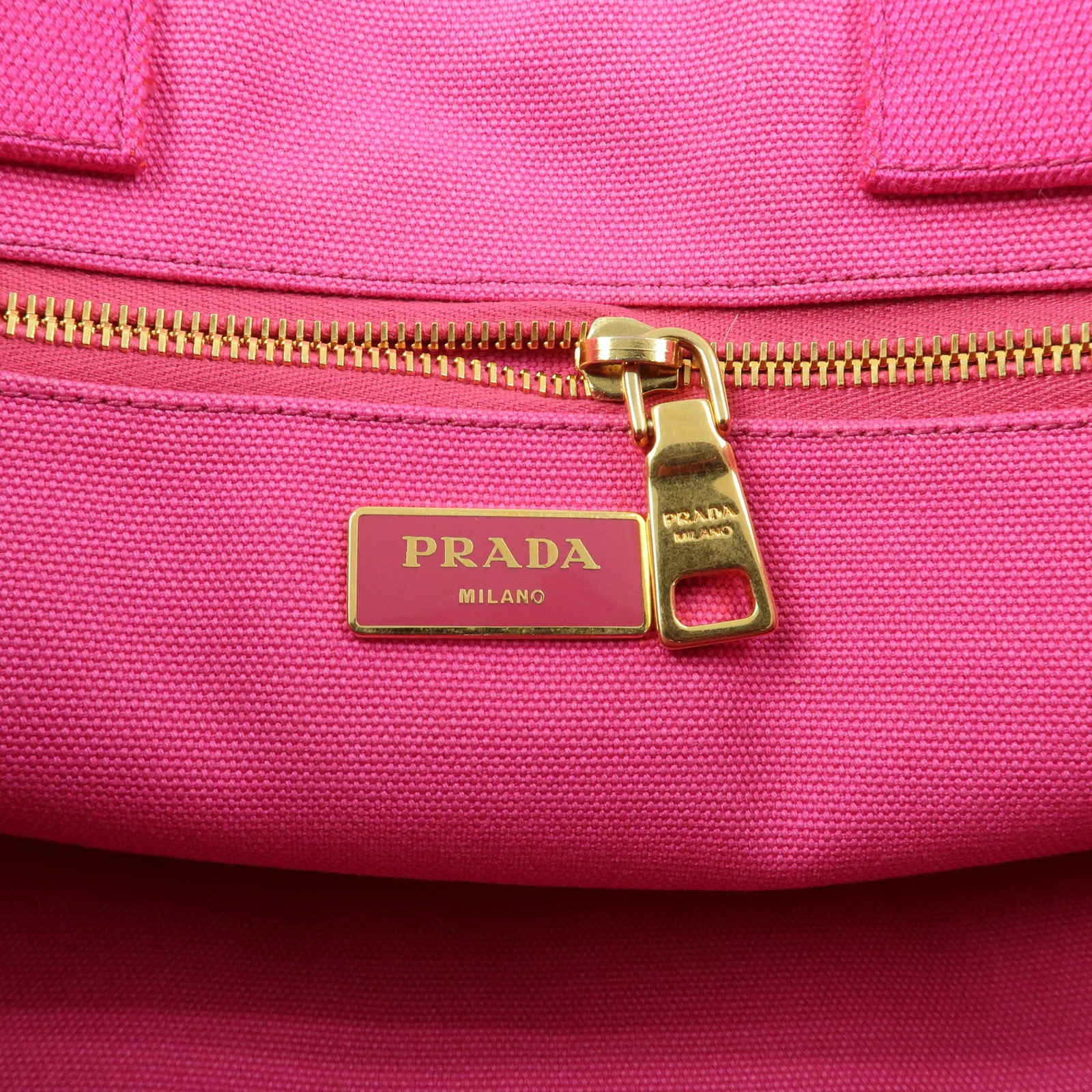 PRADA Triangle Logo Canapa Canvas Hand Bag Tote Bag Pink BN1872
