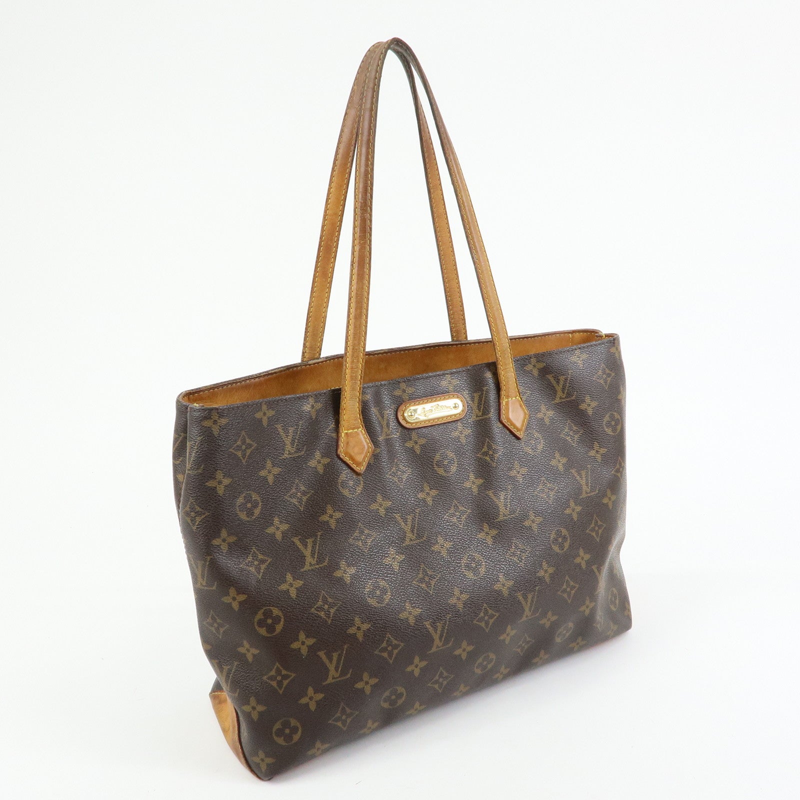 Louis Vuitton Monogram Wilshire MM Tote Bag Brown M45644