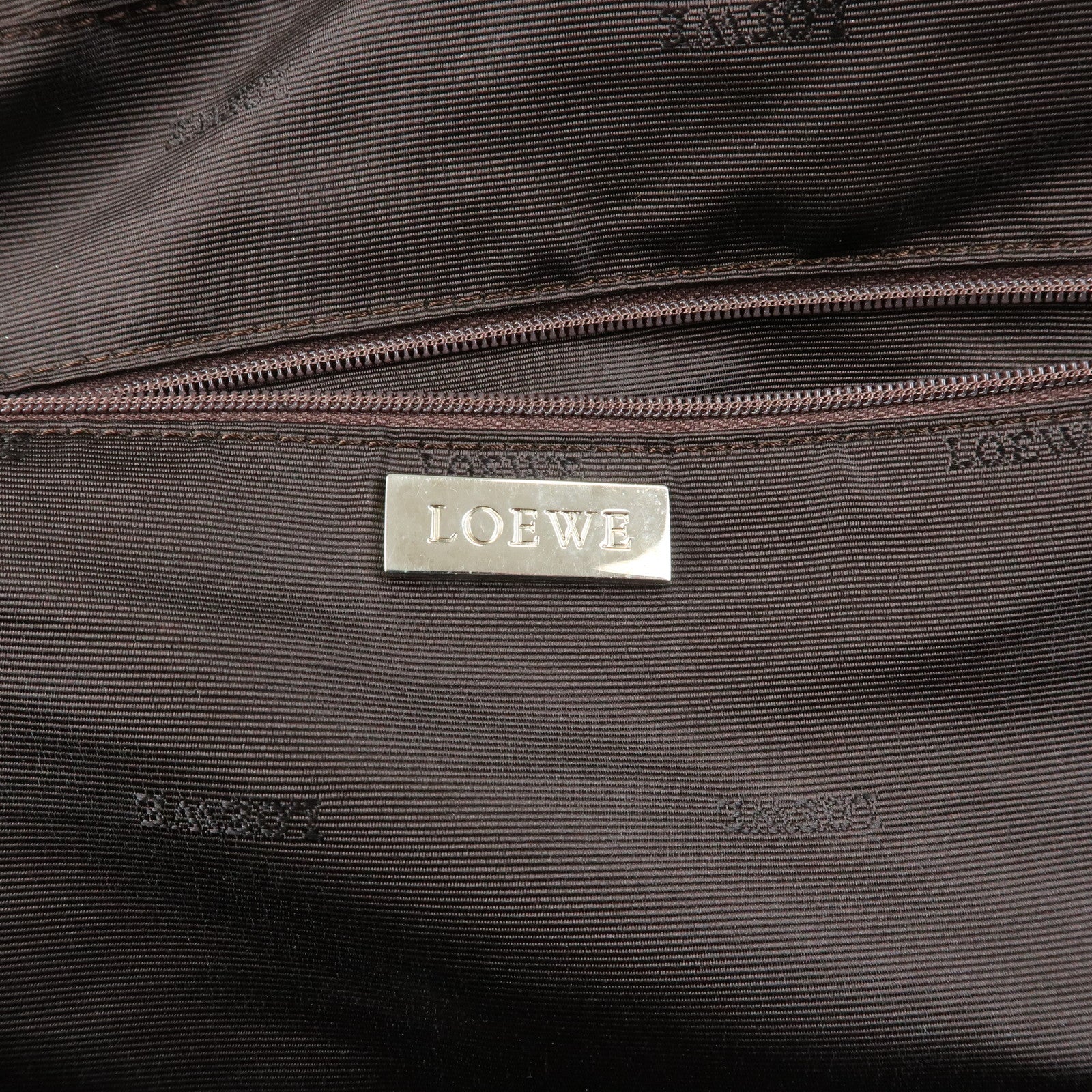 LOEWE Anagram Amazona 36 Leather Hand Bag Boston Bag Brown