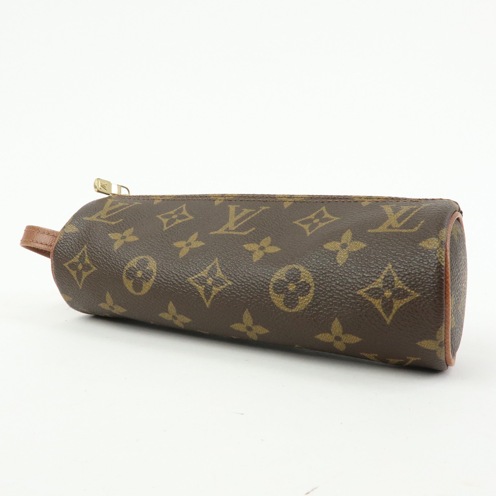Louis Vuitton Monogram Trousse Ronde Pen Case Brown M47630