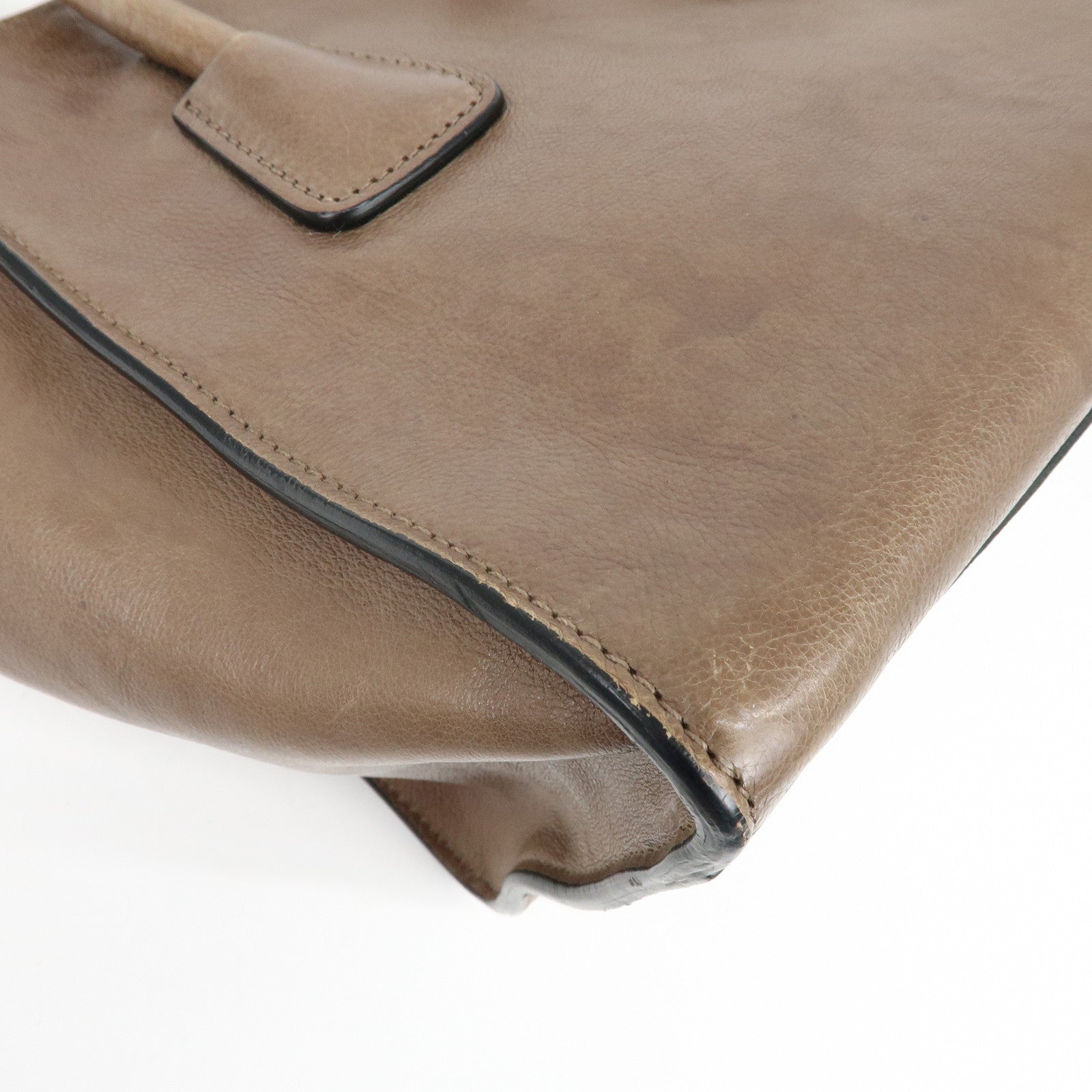 PRADA Triangle Logo Leather 2Way Bag Hand Bag Shoulder Bag BN2625