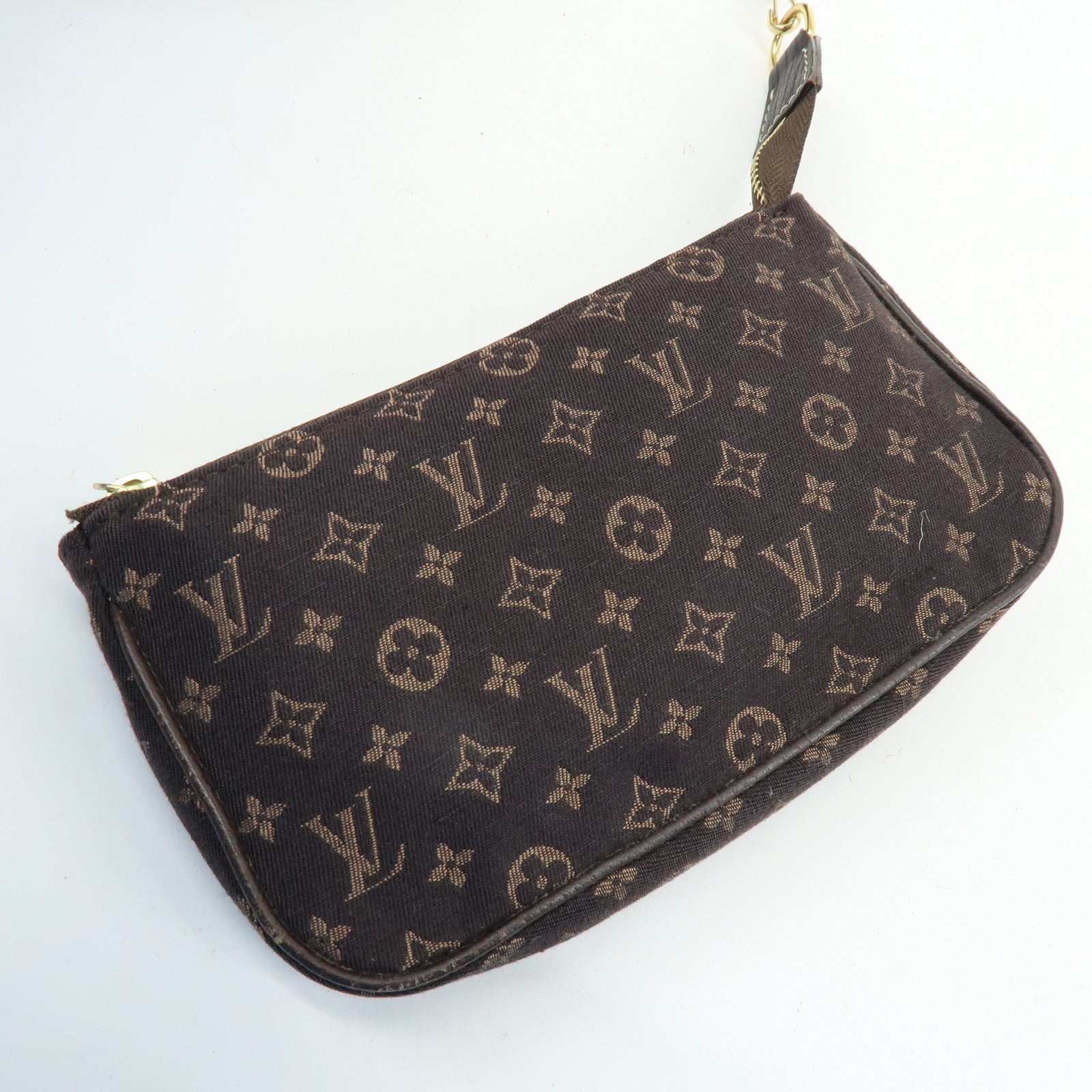 Louis Vuitton Monogram Mini Lin Bucket PM Tote Bag Ebene M95226