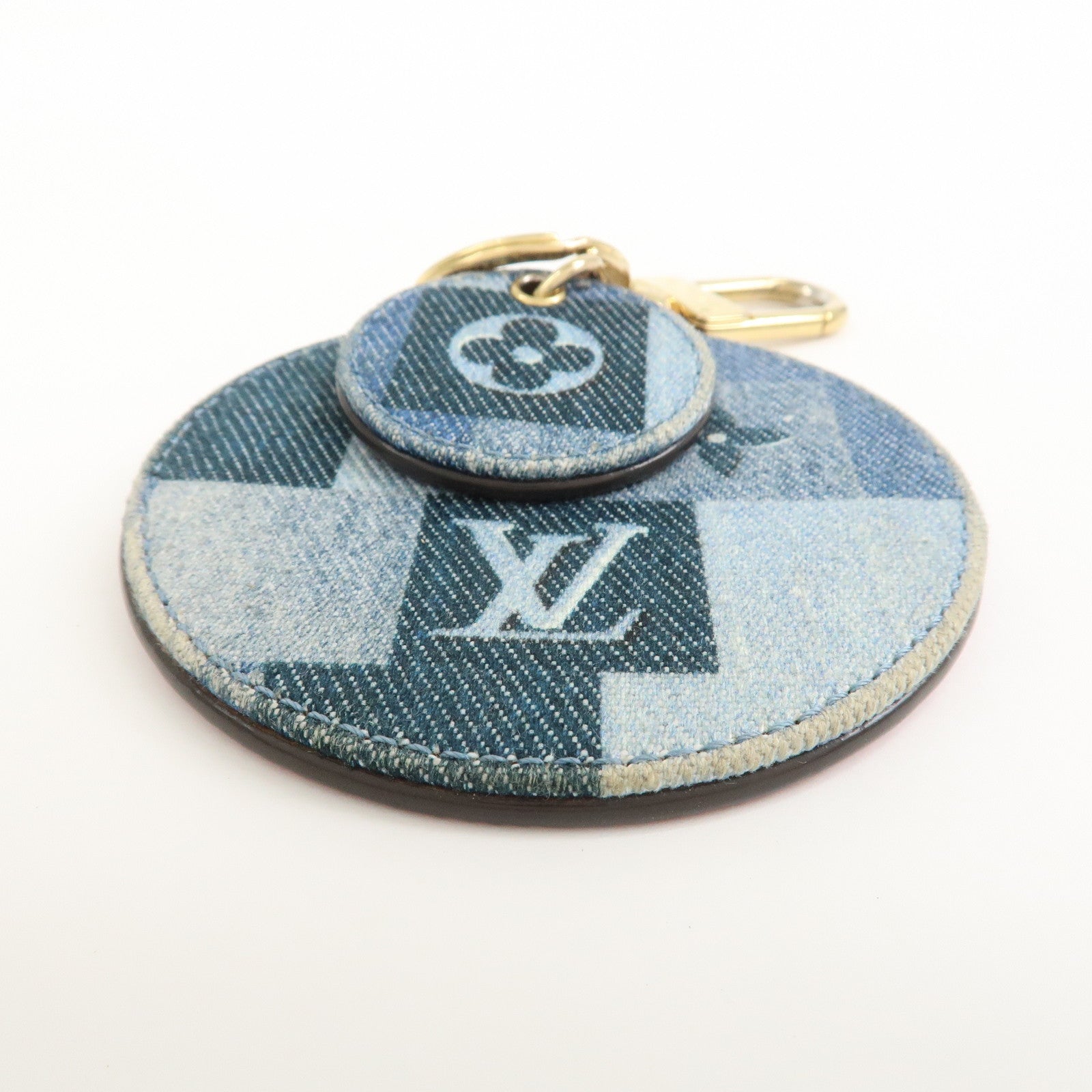 Louis Vuitton Monogram Porte Cles Denim Patchwork Key Chain M69017