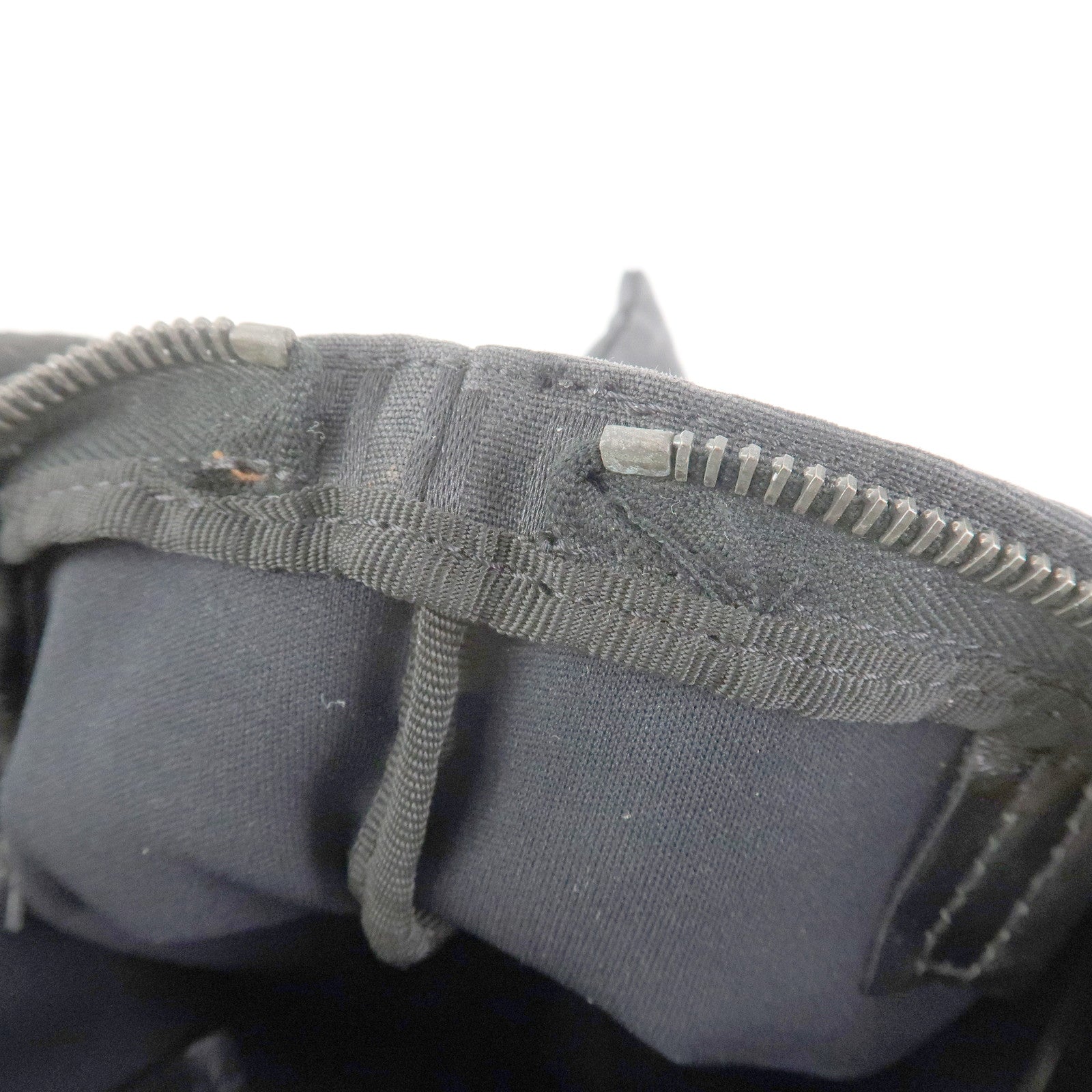 FENDI Zucchino Canvas Leather Tote Bag Hand Bag Black 8BH050