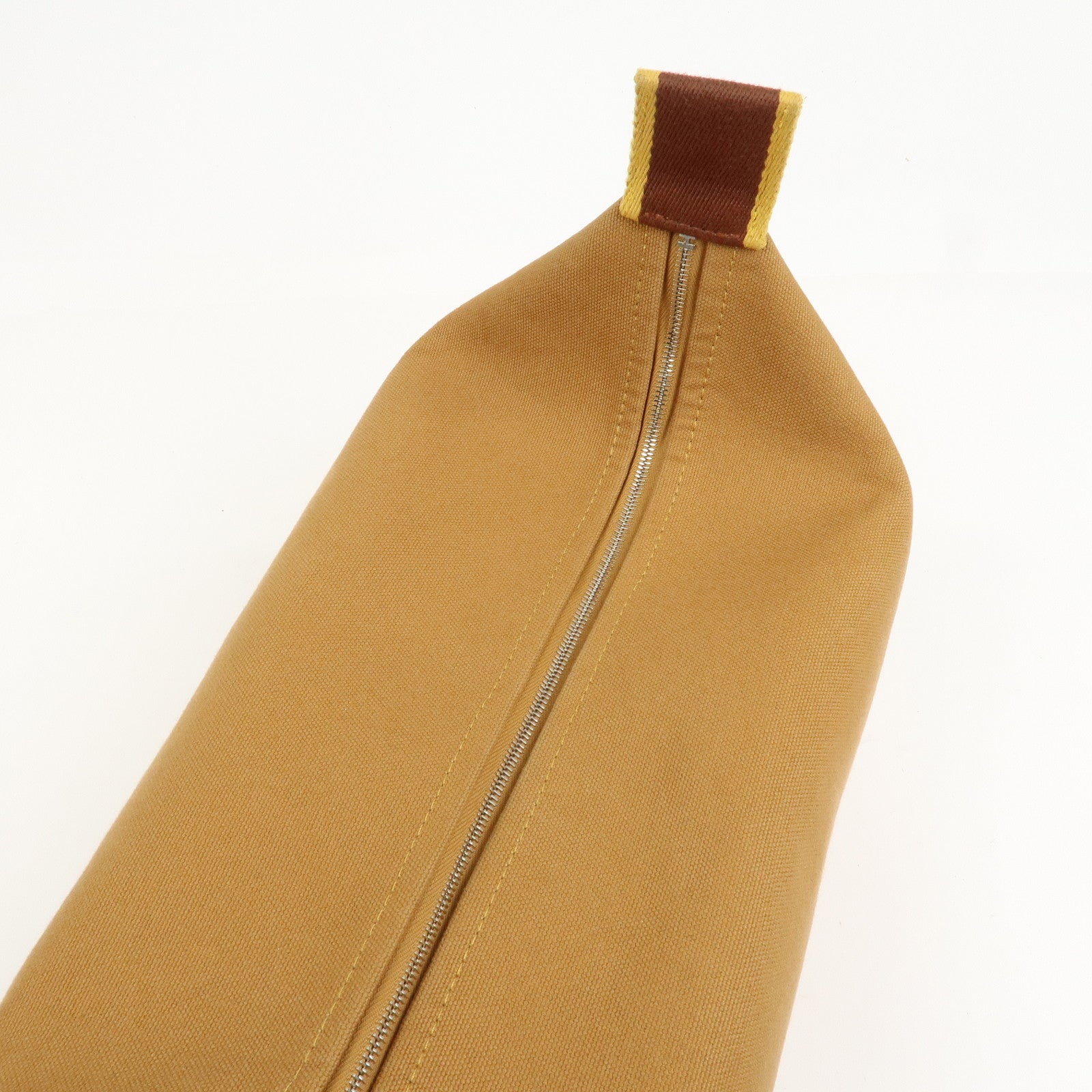 HERMES Bride A Brac GM Canvas Hand Bag Cosmetic Pouch Brown