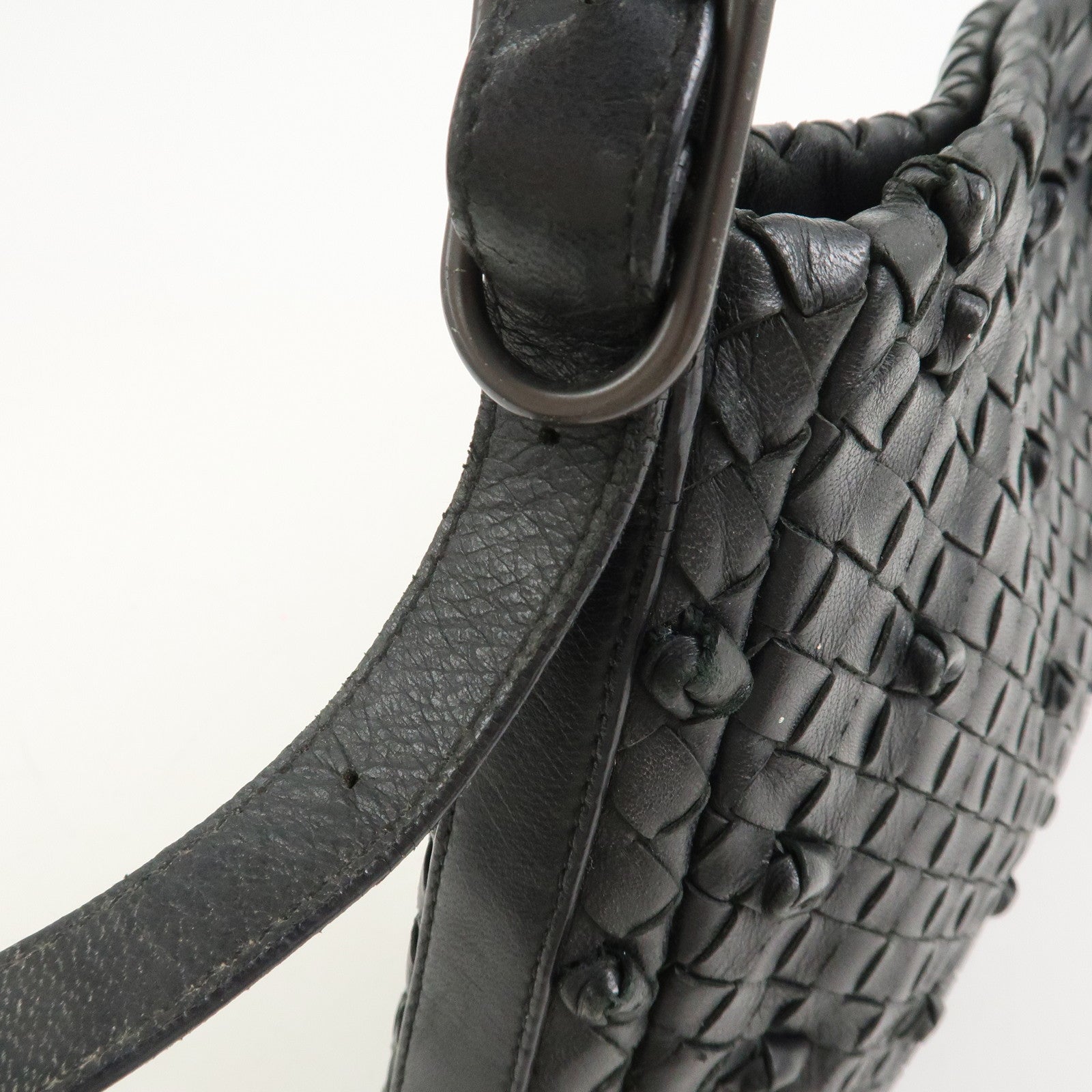 BOTTEGA VENETA Intrecciato Shoulder Bag Hand Bag Black 125580