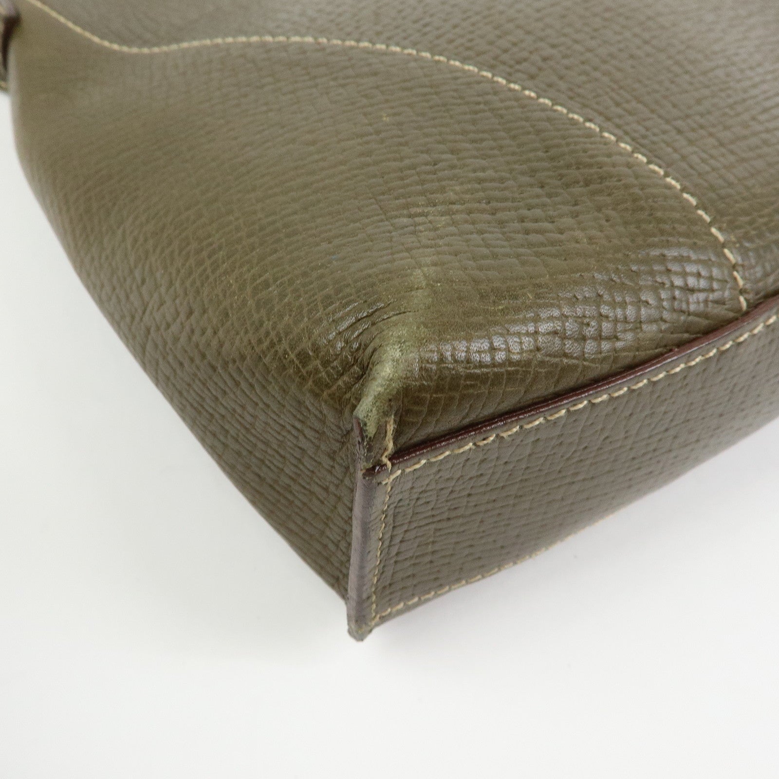 LOEWE Logo Leather Shoulder Bag Crossbody Bag Khaki Green