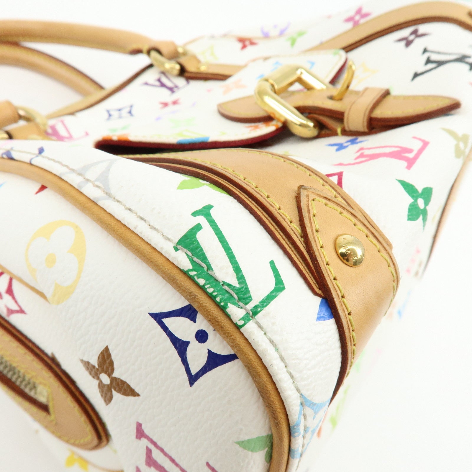 Louis Vuitton Monogram Multicolor Priscilla Hand Bag Blanc M40096 Auth Used F/S