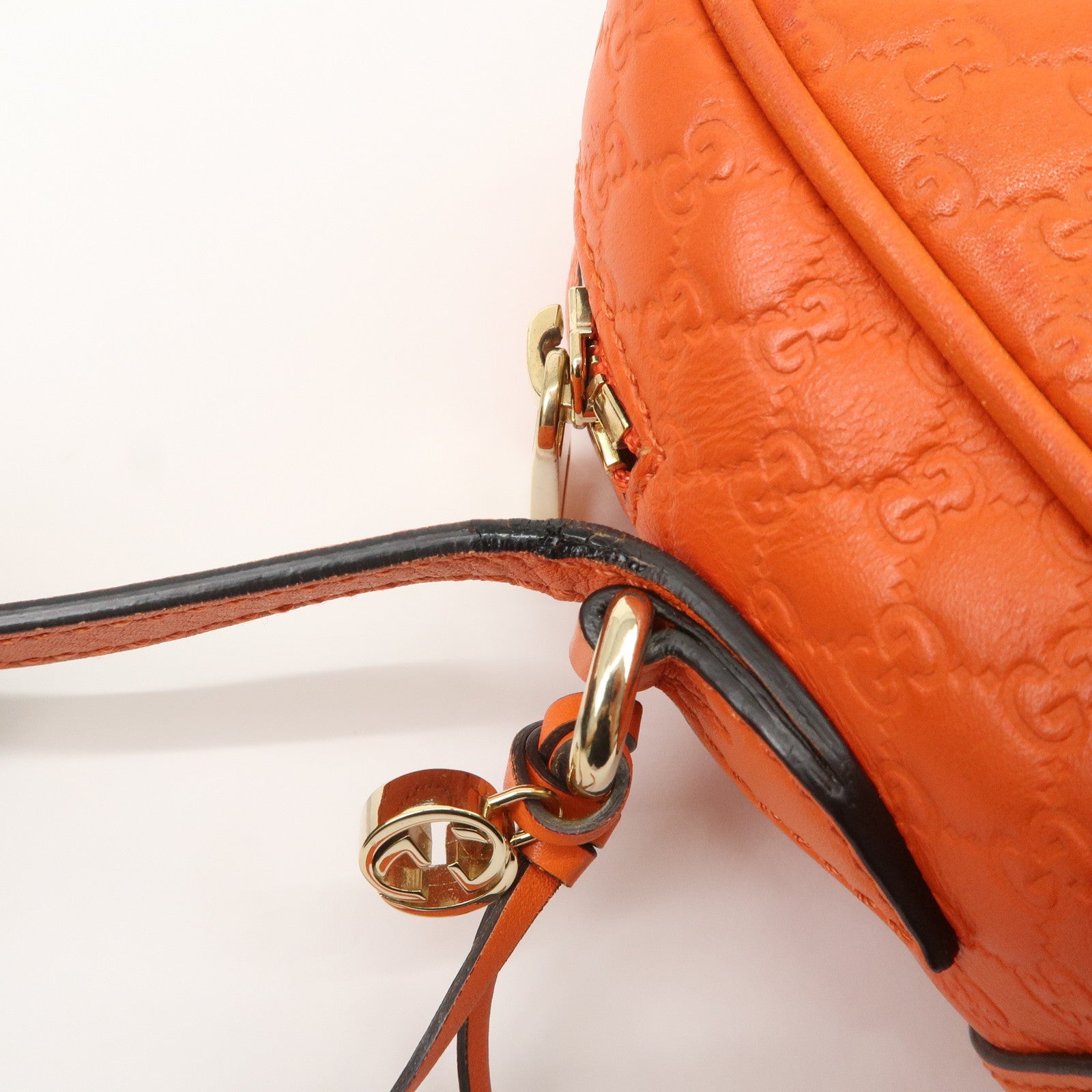 GUCCI Micro Guccissima Leather Shoulder Bag Orange 449413